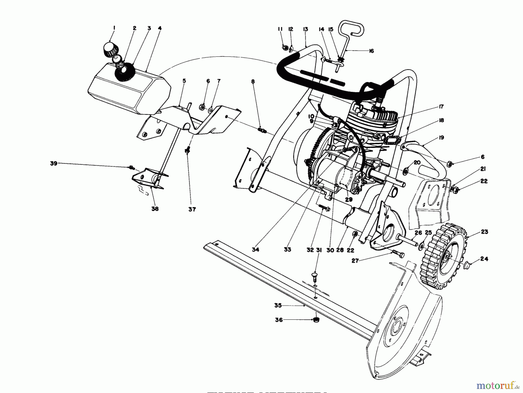 Toro Neu Snow Blowers/Snow Throwers Seite 1 38235 (S-200) - Toro S-200 Snowthrower, 1981 (1000001-1999999) ENGINE ASSEMBLY