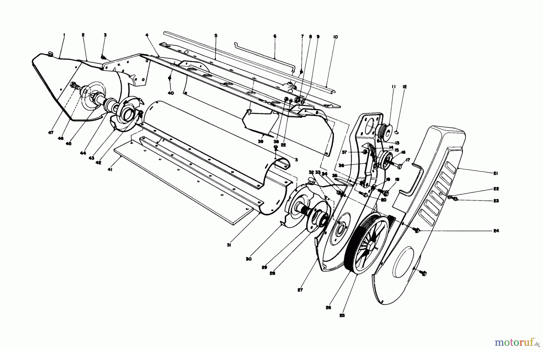 Toro Neu Snow Blowers/Snow Throwers Seite 1 38235 (S-200) - Toro S-200 Snowthrower, 1981 (1000001-1999999) LOWER MAIN FRAME ASSEMBLY