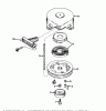 Toro 38235 (S-200) - S-200 Snowthrower, 1981 (1000001-1999999) Ersatzteile SHROUD & REWIND STARTER NO. 590537 (ENGINE MODEL AH520 TYPE 1603A)