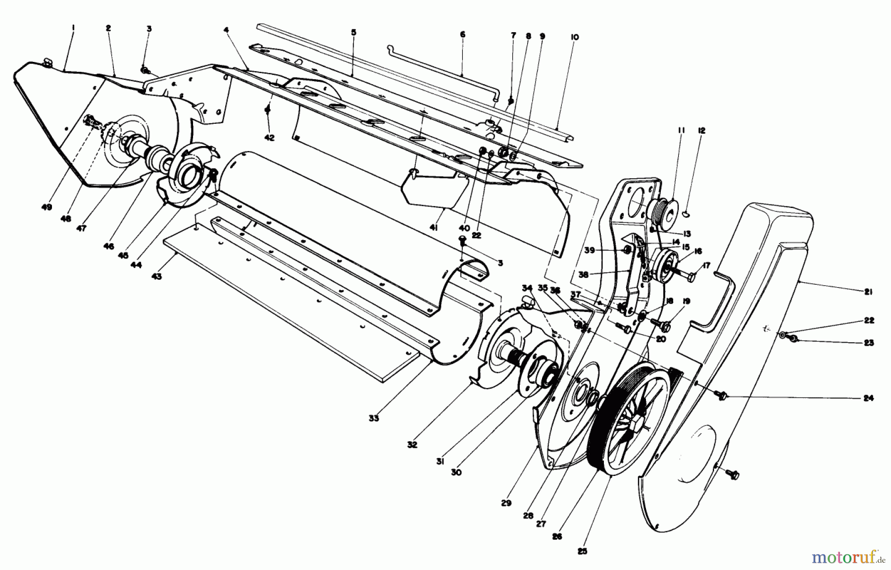  Toro Neu Snow Blowers/Snow Throwers Seite 1 38235 (S-200) - Toro S-200 Snowthrower, 1983 (3000001-3999999) LOWER MAIN FRAME ASSEMBLY