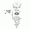 Toro 38252 (S-200) - S-200 Snowthrower, 1981 (1000001-1999999) Ersatzteile SHROUD & REWIND STARTER NO. 590537 ENGINE TECUMSEH MODEL NO. AH520 TYPE 1602 & 1603A UNIT MODEL NO. 38242 & 38252