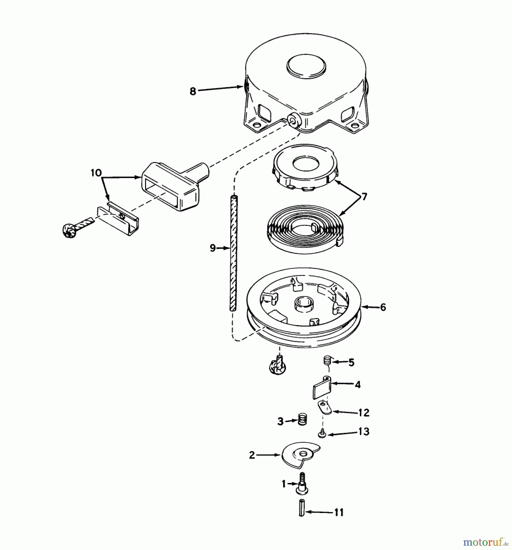 Toro Neu Snow Blowers/Snow Throwers Seite 1 38250 (421) - Toro 421 Snowthrower, 1980 (0000001-0999999) REWIND STARTER NO. 590473