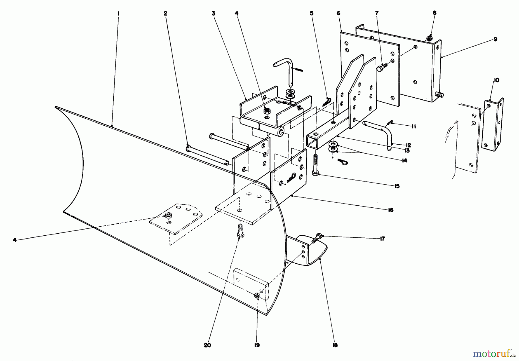  Toro Neu Snow Blowers/Snow Throwers Seite 1 38250 (421) - Toro 421 Snowthrower, 1981 (1000001-1999999) GRADER BLADE ASSEMBLY MODEL 59099
