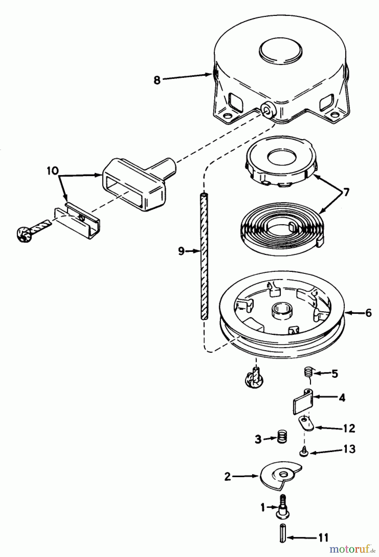  Toro Neu Snow Blowers/Snow Throwers Seite 1 38250 (421) - Toro 421 Snowthrower, 1981 (1000001-1999999) REWIND STARTER NO. 590473