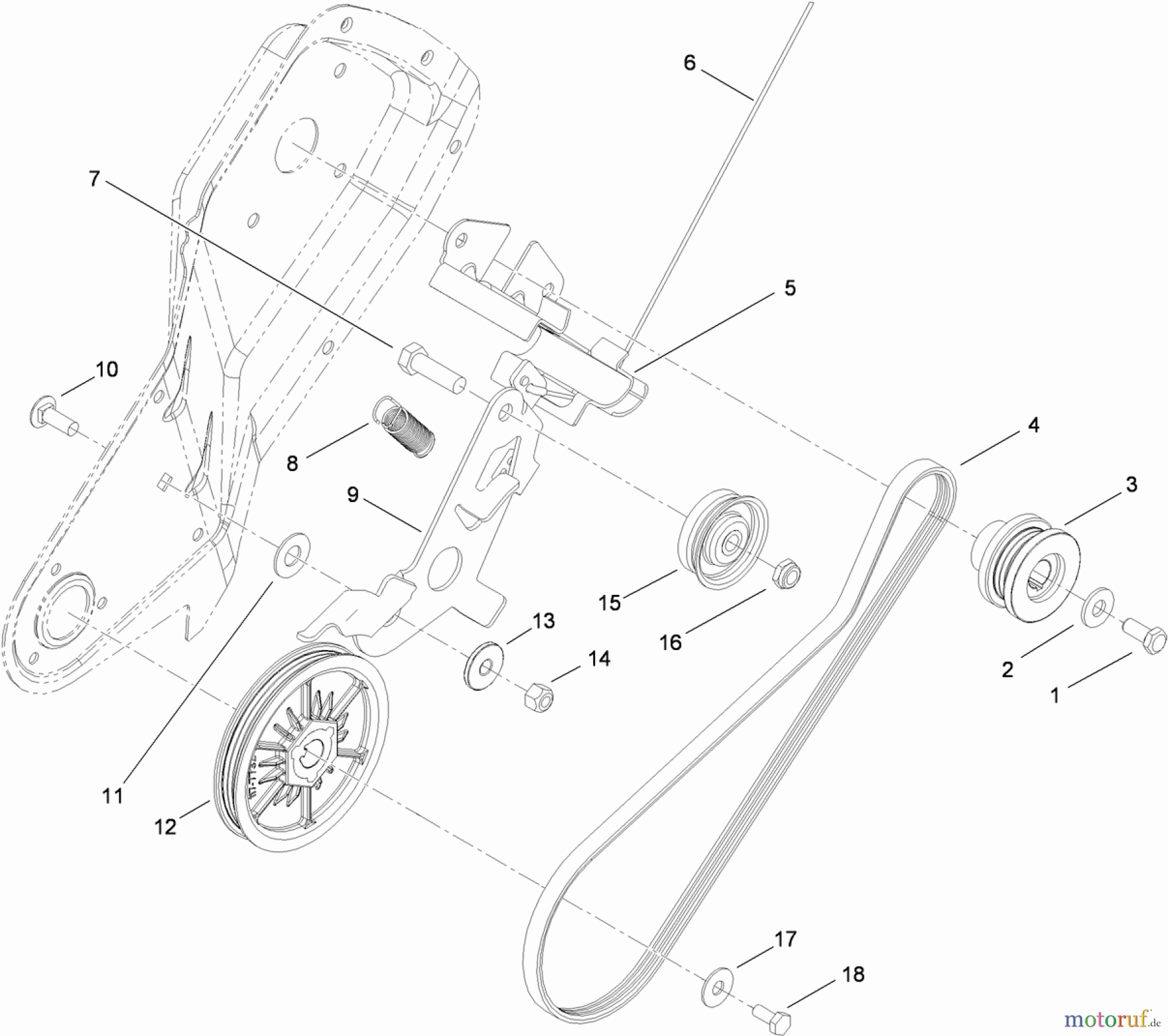 Toro Neu Snow Blowers/Snow Throwers Seite 1 38272 (180) - Toro Power Clear 180 Snowthrower, 2010 (310007386-310999999) BELT DRIVE ASSEMBLY
