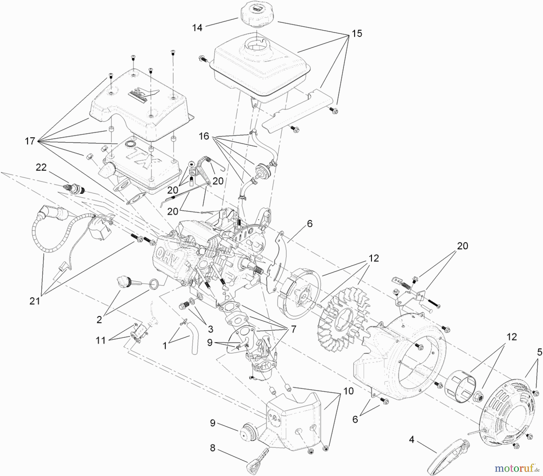Toro Neu Snow Blowers/Snow Throwers Seite 1 38273 - Toro Powerlite Snowthrower, 2011 (311003001-311999999) RECOIL ENGINE COMPONENT ASSEMBLY 119-1974