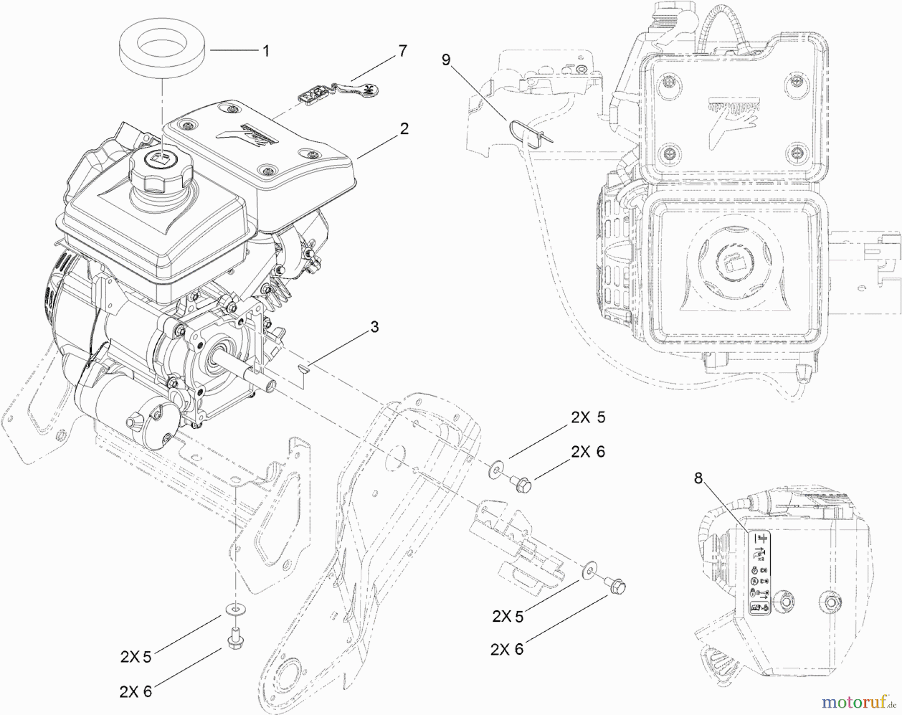 Toro Neu Snow Blowers/Snow Throwers Seite 1 38283 - Toro Powerlite Snowthrower, 2013 (SN 313000001-313999999) ENGINE AND MOUNTING ASSEMBLY
