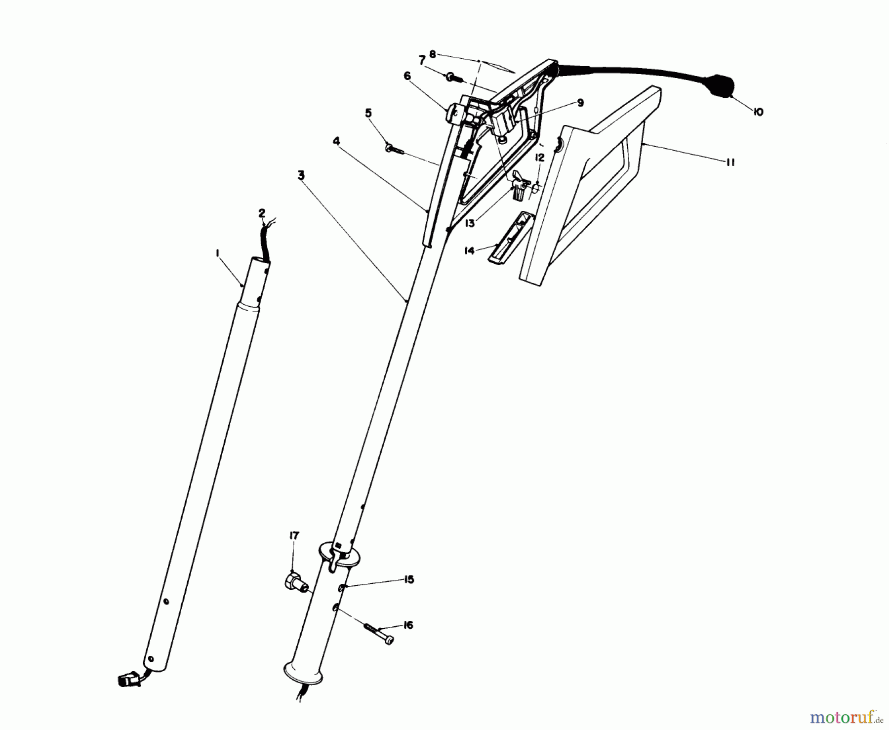 Toro Neu Snow Blowers/Snow Throwers Seite 1 38305 - Toro Power Shovel Snowthrower, 1981 (1090101-1999999) HANDLE ASSEMBLY