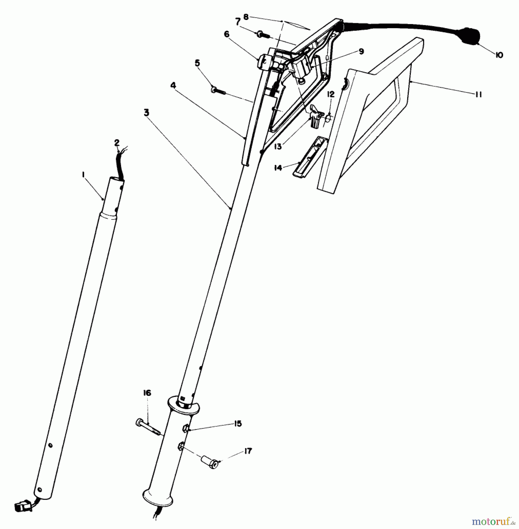 Toro Neu Snow Blowers/Snow Throwers Seite 1 38305 - Toro Power Shovel Snowthrower, 1983 (3000001-3999999) HANDLE ASSEMBLY