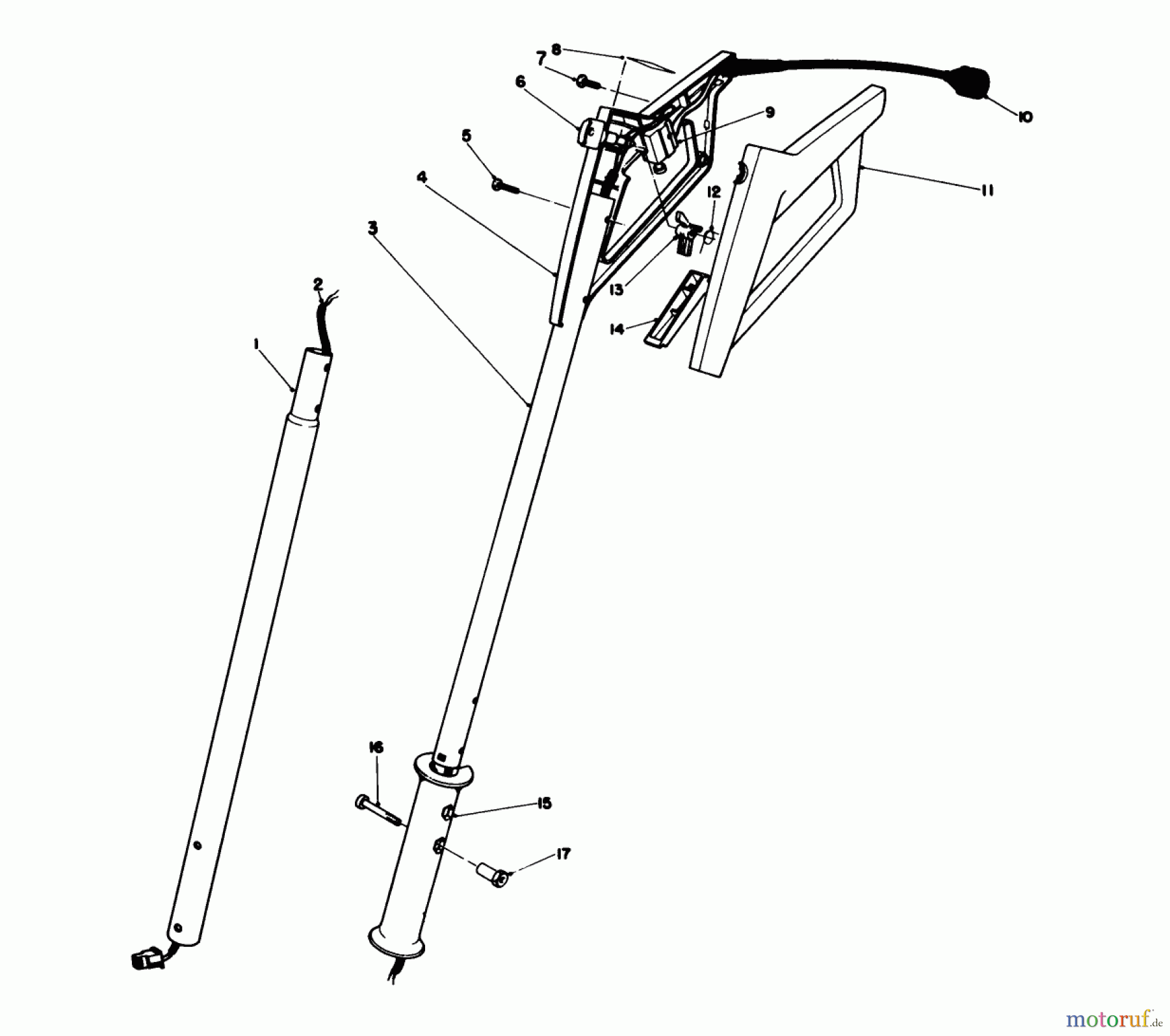 Toro Neu Snow Blowers/Snow Throwers Seite 1 38305C - Toro Power Shovel Snowthrower, 1987 (7000001-7999999) HANDLE ASSEMBLY