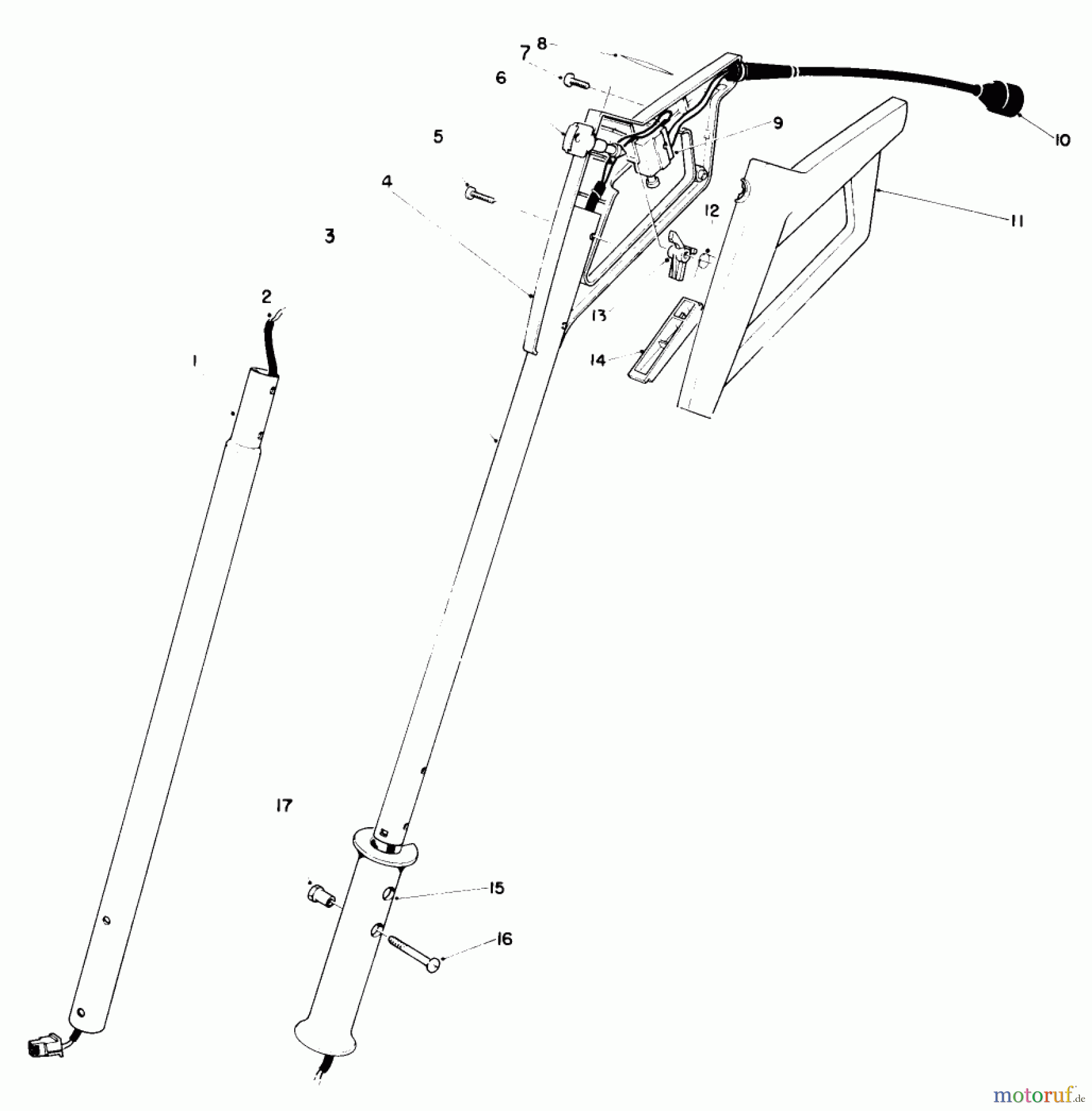 Toro Neu Snow Blowers/Snow Throwers Seite 1 38305C - Toro Power Shovel Snowthrower, 1988 (8000001-8999999) HANDLE ASSEMBLY