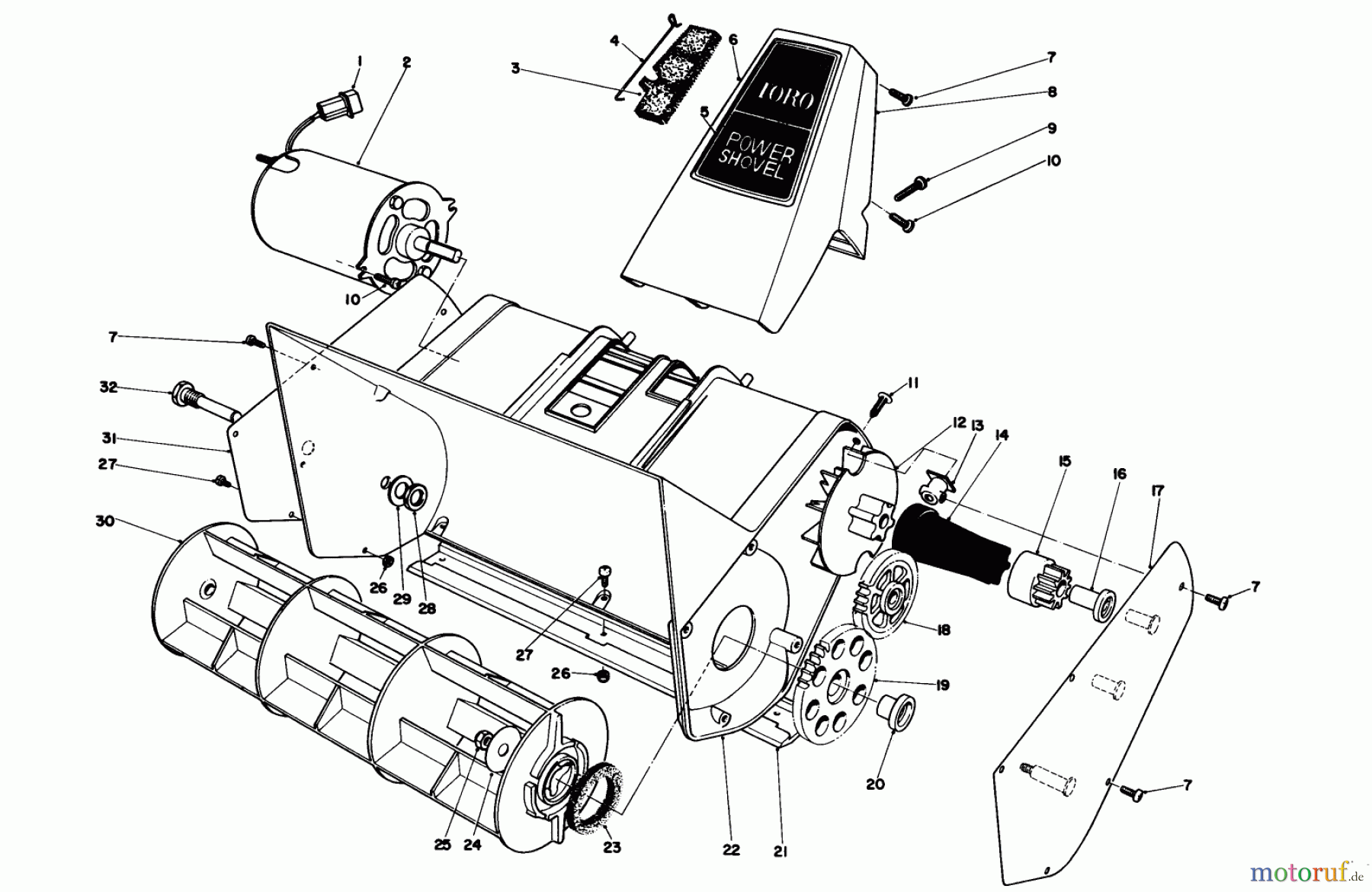 Toro Neu Snow Blowers/Snow Throwers Seite 1 38310 - Toro Power Shovel Snowthrower, 1984 (4000001-4999999) ROTOR HOUSING ASSEMBLY