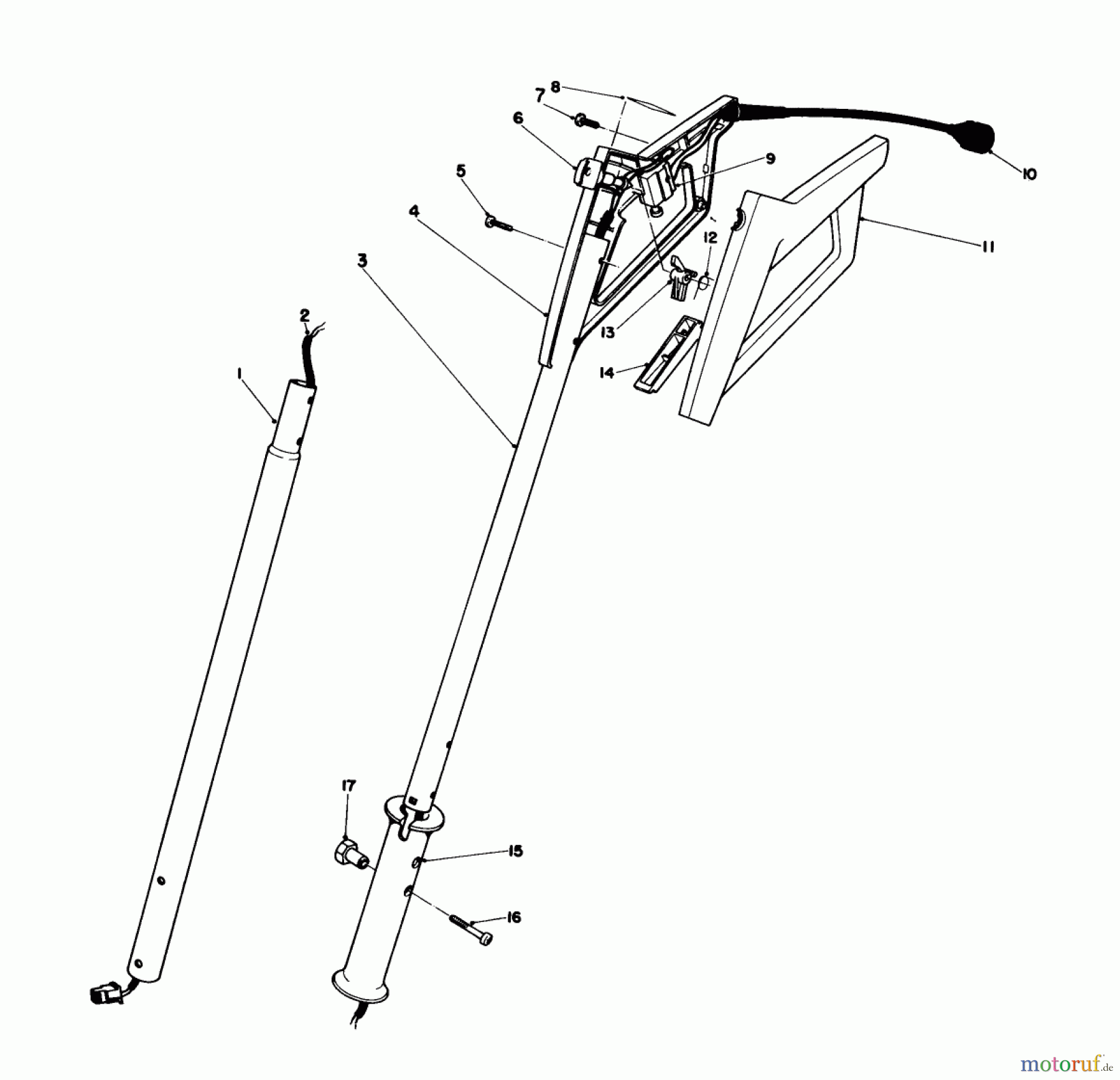Toro Neu Snow Blowers/Snow Throwers Seite 1 38310 - Toro Power Shovel Snowthrower, 1985 (5000001-5999999) HANDLE ASSEMBLY