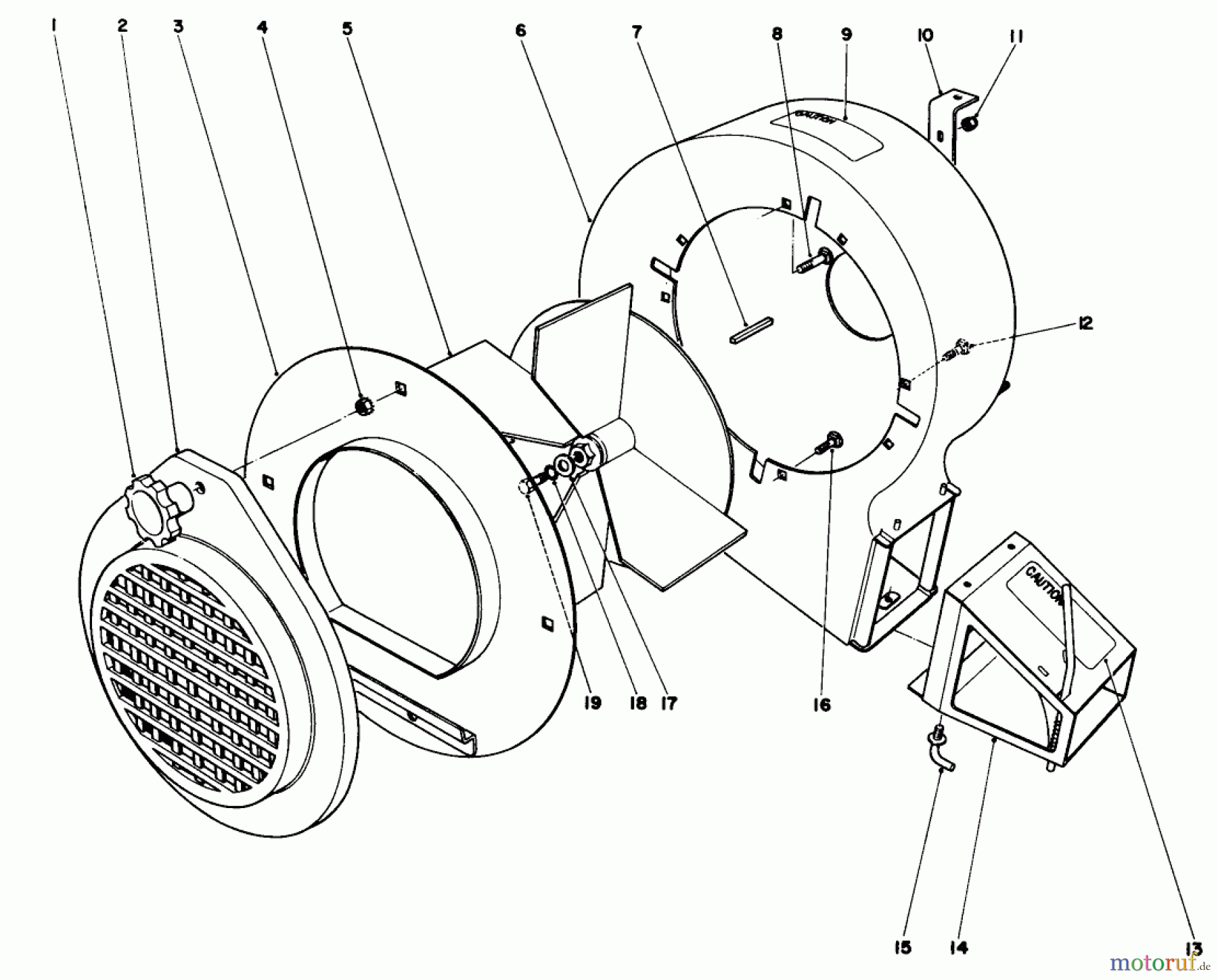 Toro Neu Blowers/Vacuums/Chippers/Shredders 62933 - Toro 5 hp Lawn Blower, 1976 (6000001-6999999) BLOWER ASSEMBLY
