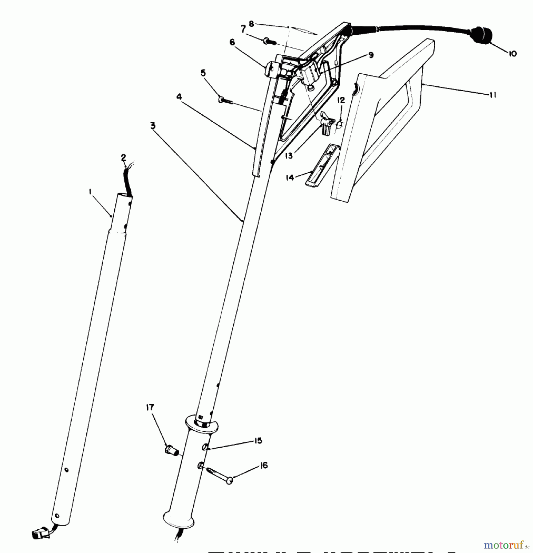 Toro Neu Snow Blowers/Snow Throwers Seite 1 38310 - Toro Power Shovel Snowthrower, 1989 (9000001-9999999) HANDLE ASSEMBLY