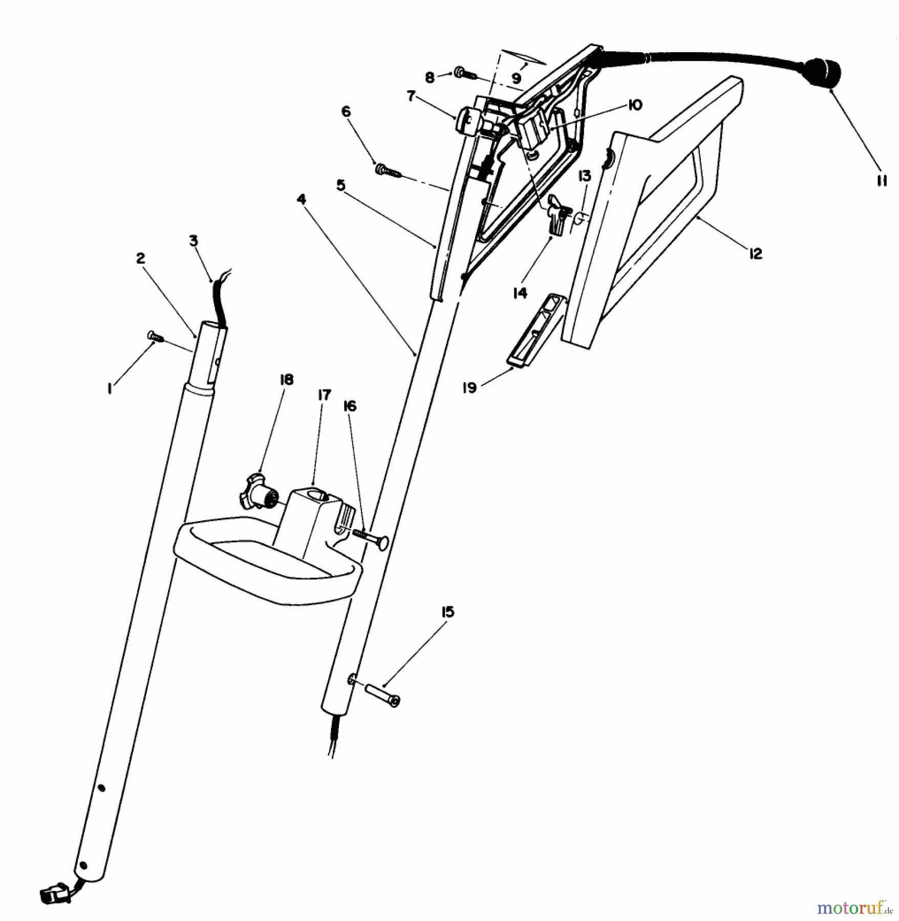 Toro Neu Snow Blowers/Snow Throwers Seite 1 38310 - Toro Power Shovel Snowthrower, 1990 (0000001-0999999) HANDLE ASSEMBLY