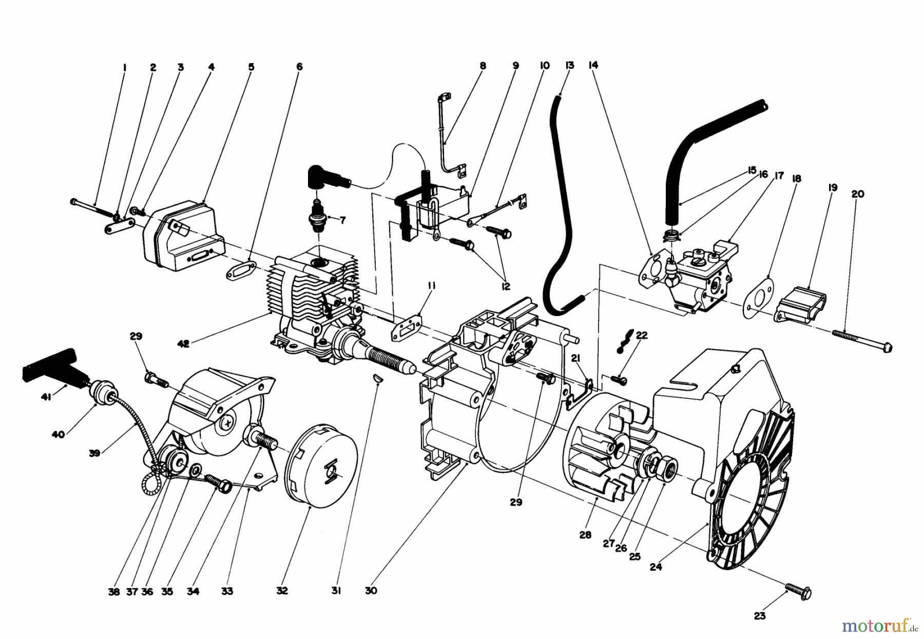 Toro Neu Snow Blowers/Snow Throwers Seite 1 38350 - Toro Gas Power Shovel Snowthrower, 1985 (5000001-5999999) ENGINE ASSEMBLY