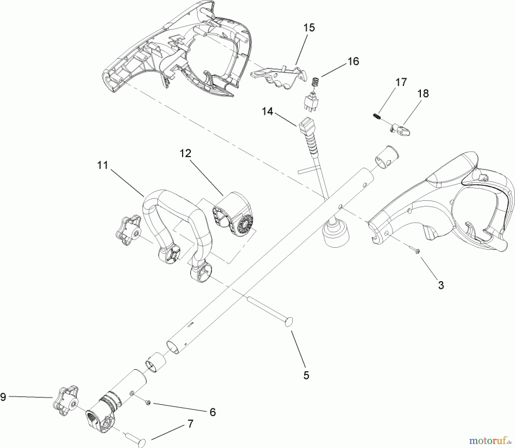 Toro Neu Snow Blowers/Snow Throwers Seite 1 38360 - Toro Power Shovel Plus, 2004 (240000001-249999999) HANDLE ASSEMBLY