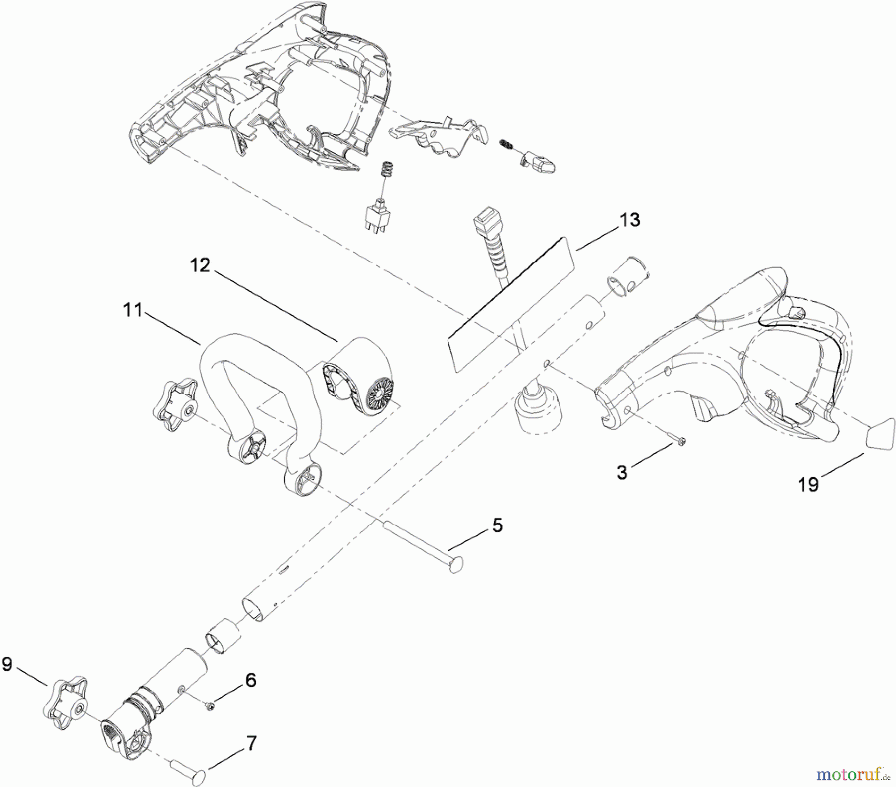 Toro Neu Snow Blowers/Snow Throwers Seite 1 38361 - Toro Power Shovel, 2010 (310000001-310999999) HANDLE ASSEMBLY