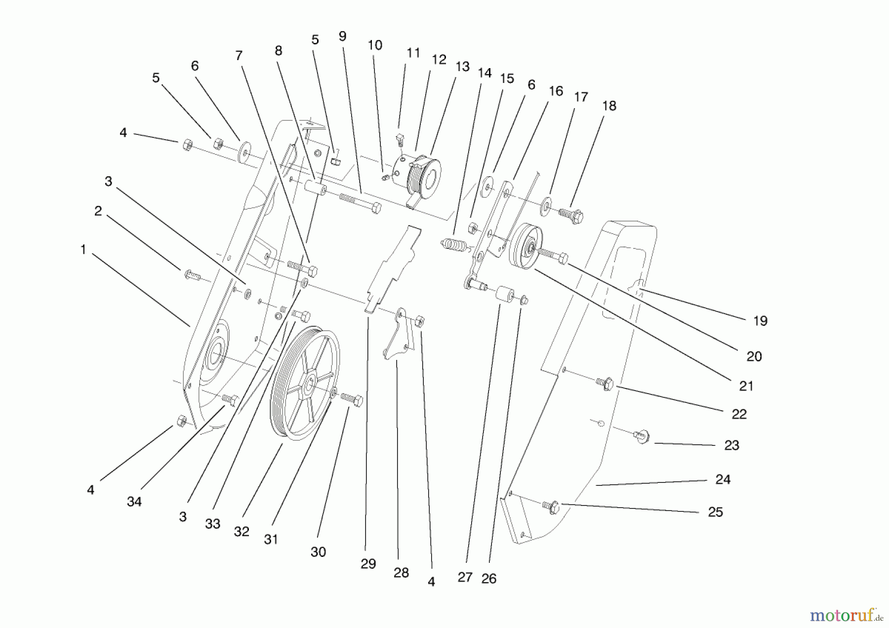 Toro Neu Snow Blowers/Snow Throwers Seite 1 38409 (2400) - Toro CCR 2400 Snowthrower, 1998 (8900001-8999999) PULLEY AND COVER ASSEMBLY