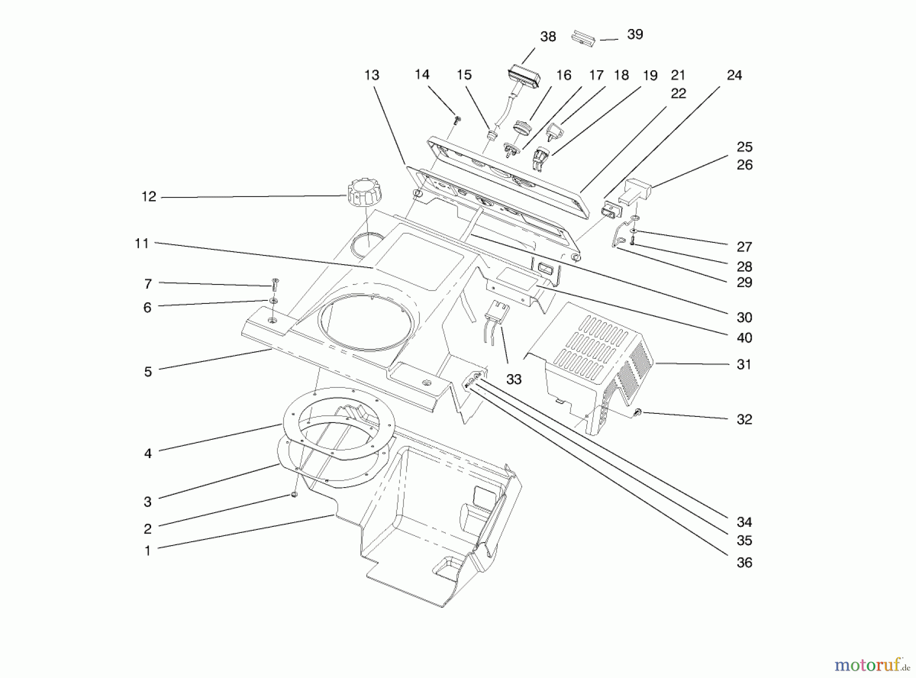 Toro Neu Snow Blowers/Snow Throwers Seite 1 38409 (2400) - Toro CCR 2400 Snowthrower, 1998 (8900001-8999999) SHROUD ASSEMBLY