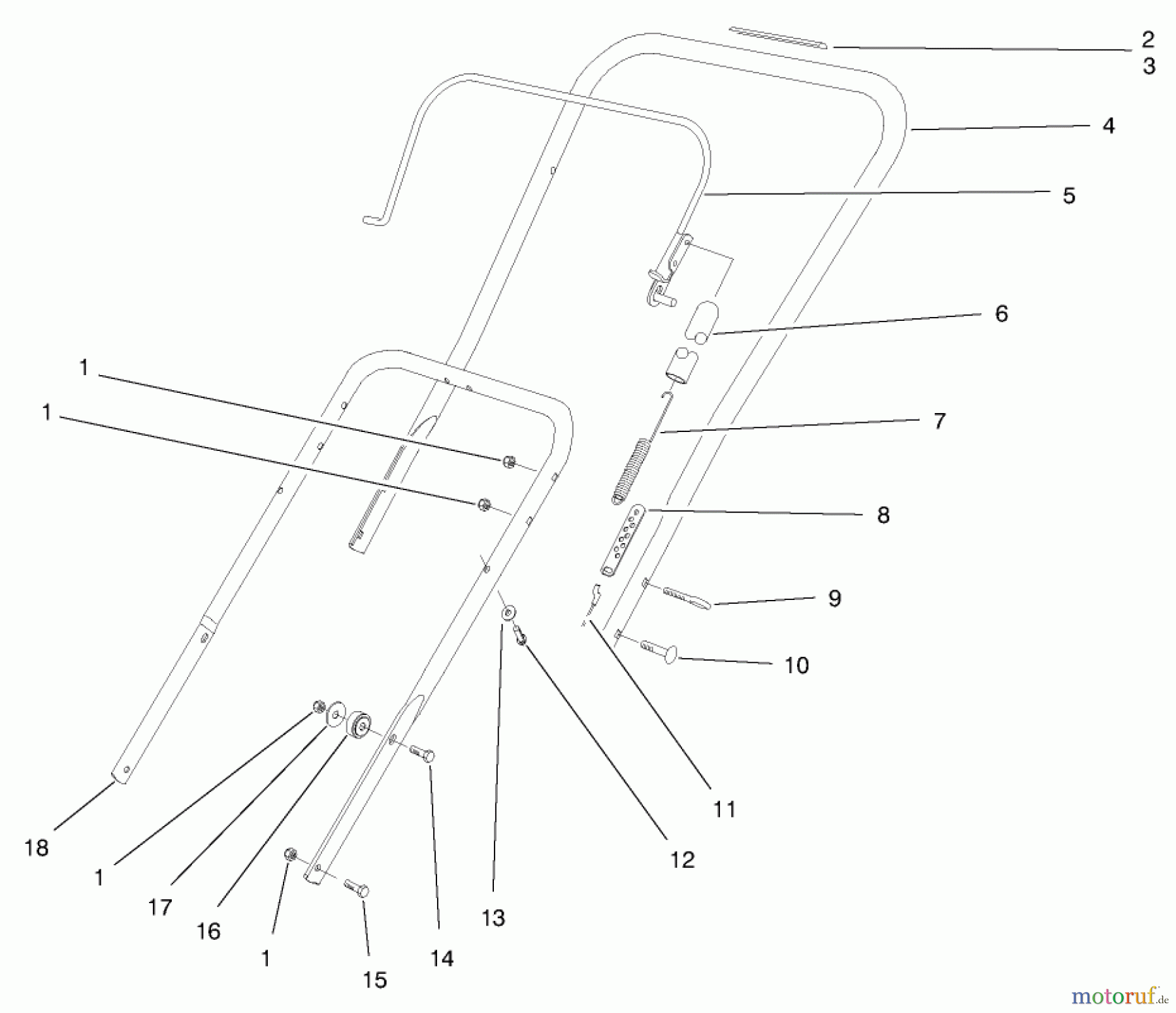 Toro Neu Snow Blowers/Snow Throwers Seite 1 38410 (2400) - Toro CCR 2400 Snowthrower, 1997 (7900001-7999999) HANDLE ASSEMBLY