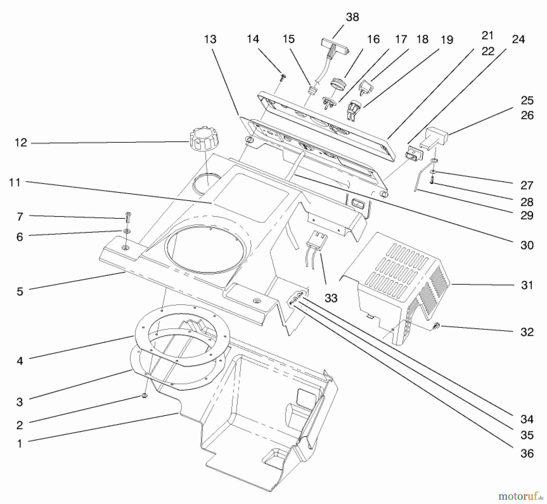 Toro Neu Snow Blowers/Snow Throwers Seite 1 38410 (2400) - Toro CCR 2400 Snowthrower, 1997 (7900001-7999999) SHROUD ASSEMBLY
