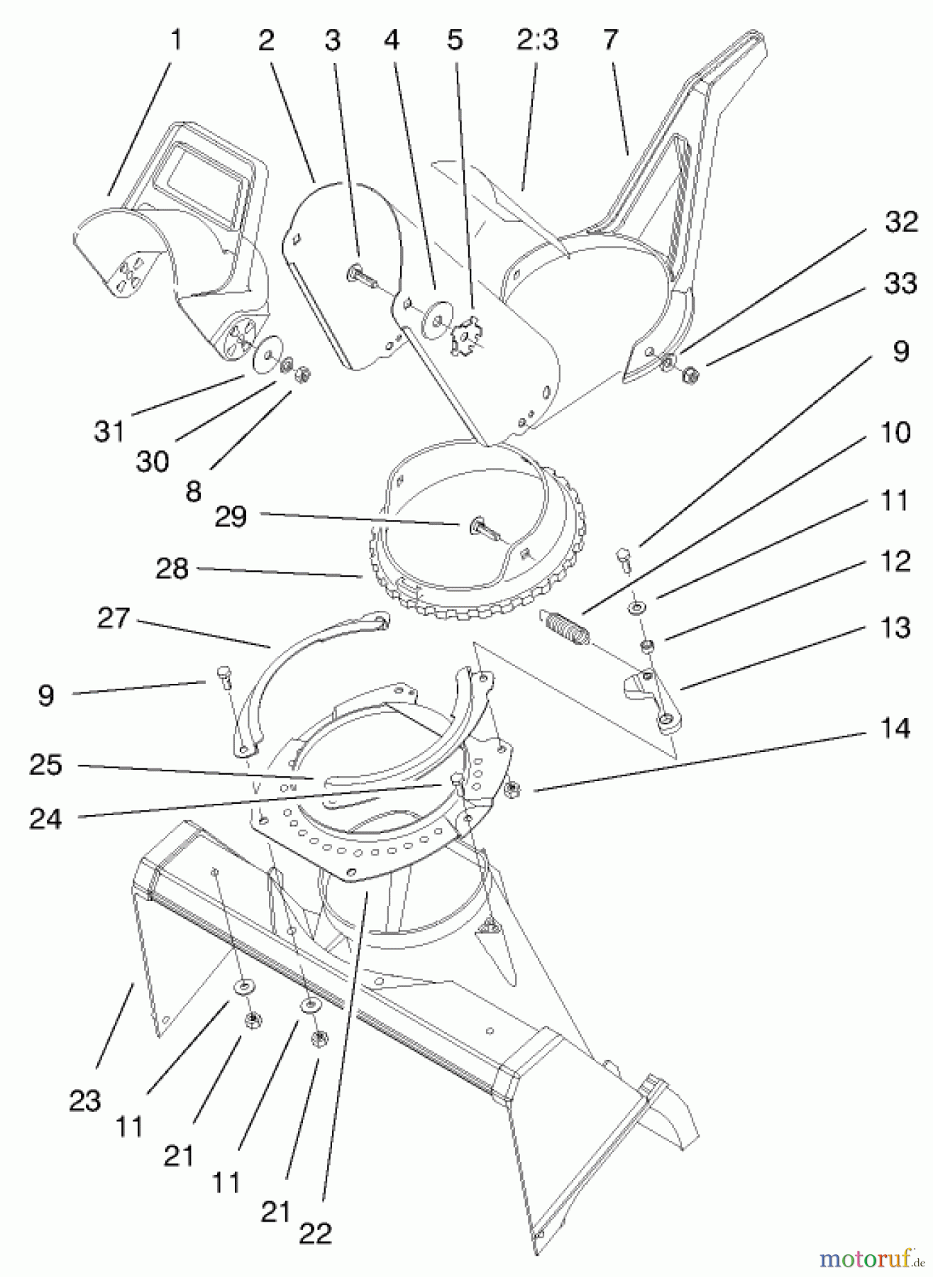 Toro Neu Snow Blowers/Snow Throwers Seite 1 38413 (2450) - Toro CCR 2450 Snowthrower, 2000 (000000001-000999999) CHUTE ASSEMBLY