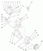 Toro 38413 (2450) - CCR 2450 Snowthrower, 2000 (000000001-000999999) Ersatzteile ENGINE AND FRAME ASSEMBLY