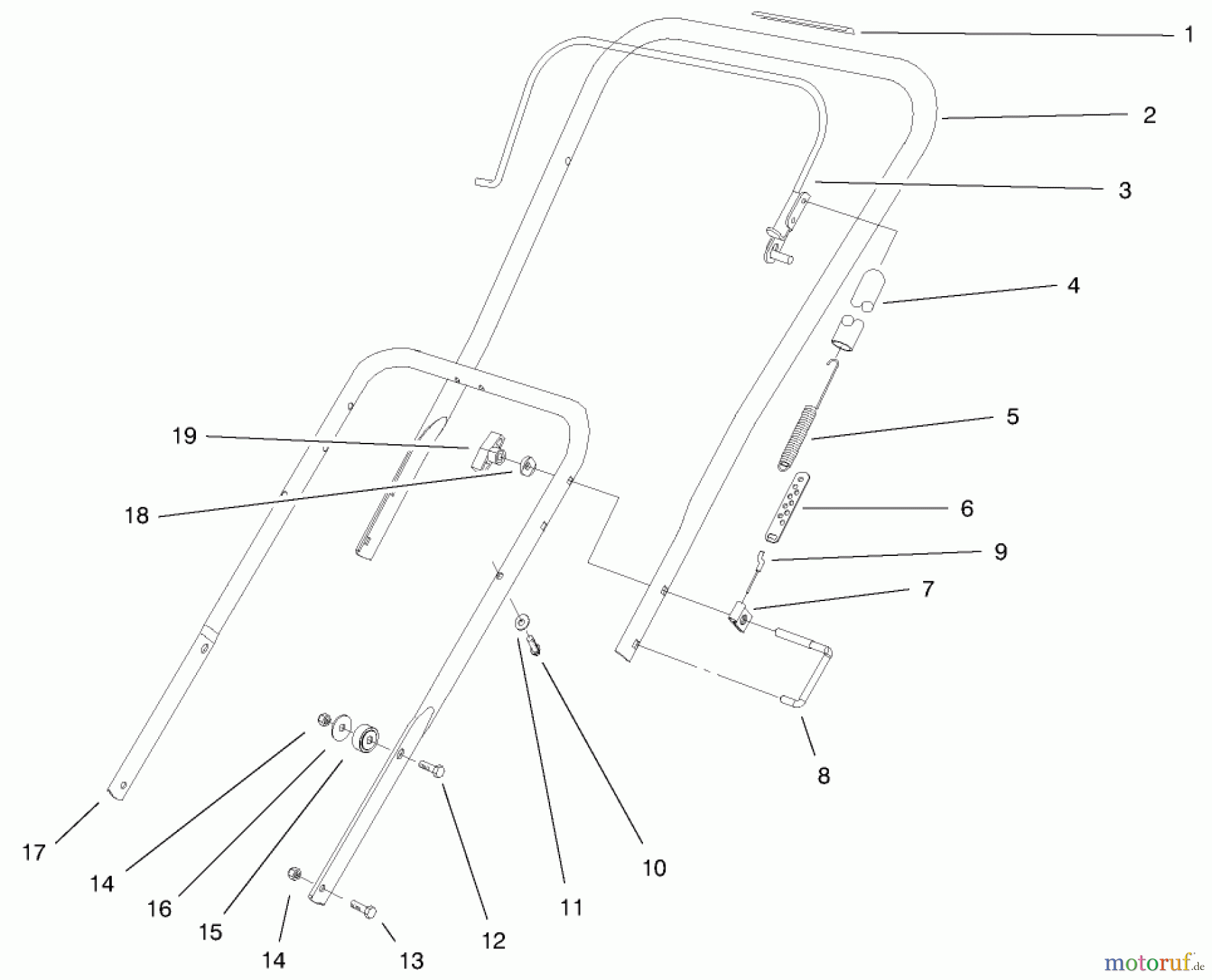Toro Neu Snow Blowers/Snow Throwers Seite 1 38419 (2450) - Toro CCR 2450 Snowthrower, 2000 (200000001-200012436) HANDLE ASSEMBLY