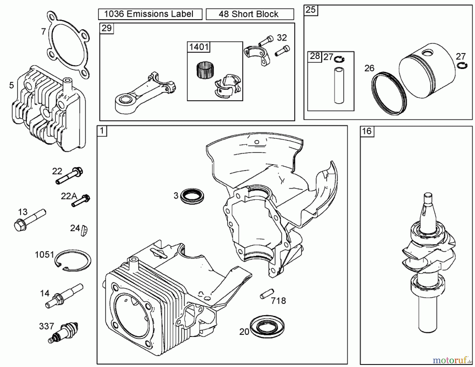 Toro Neu Snow Blowers/Snow Throwers Seite 1 38419 (2450) - Toro CCR 2450 Snowthrower, 2000 (200012437-200999999) CYLINDER, PISTON, AND CONNECTING ROD ASSEMBLIES BRIGGS AND STRATTON 084133-0196-E1