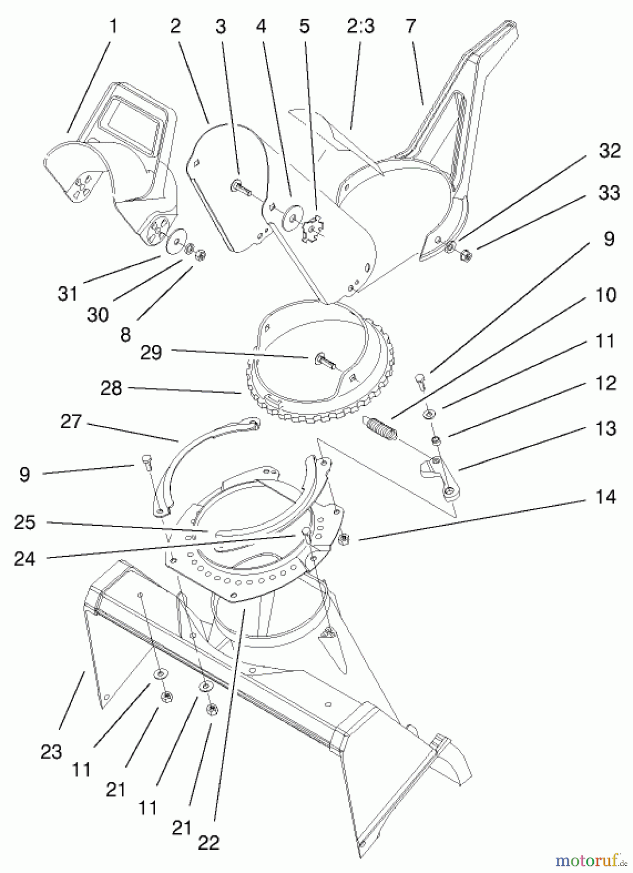 Toro Neu Snow Blowers/Snow Throwers Seite 1 38429 (2450) - Toro CCR 2450 Snowthrower, 2001 (210000001-210999999) CHUTE ASSEMBLY