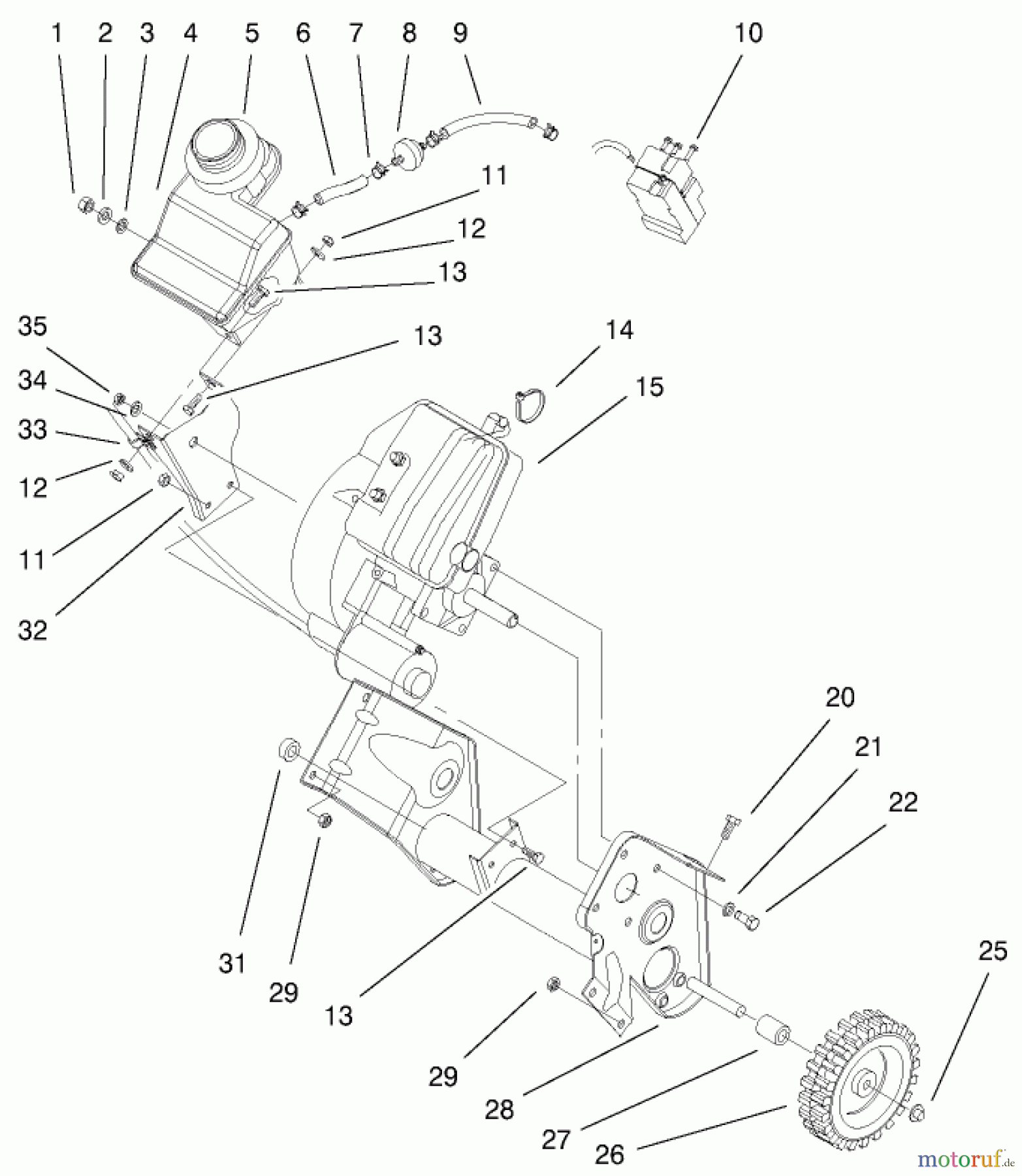 Toro Neu Snow Blowers/Snow Throwers Seite 1 38429 (2450) - Toro CCR 2450 Snowthrower, 2001 (210000001-210999999) ENGINE AND FRAME ASSEMBLY