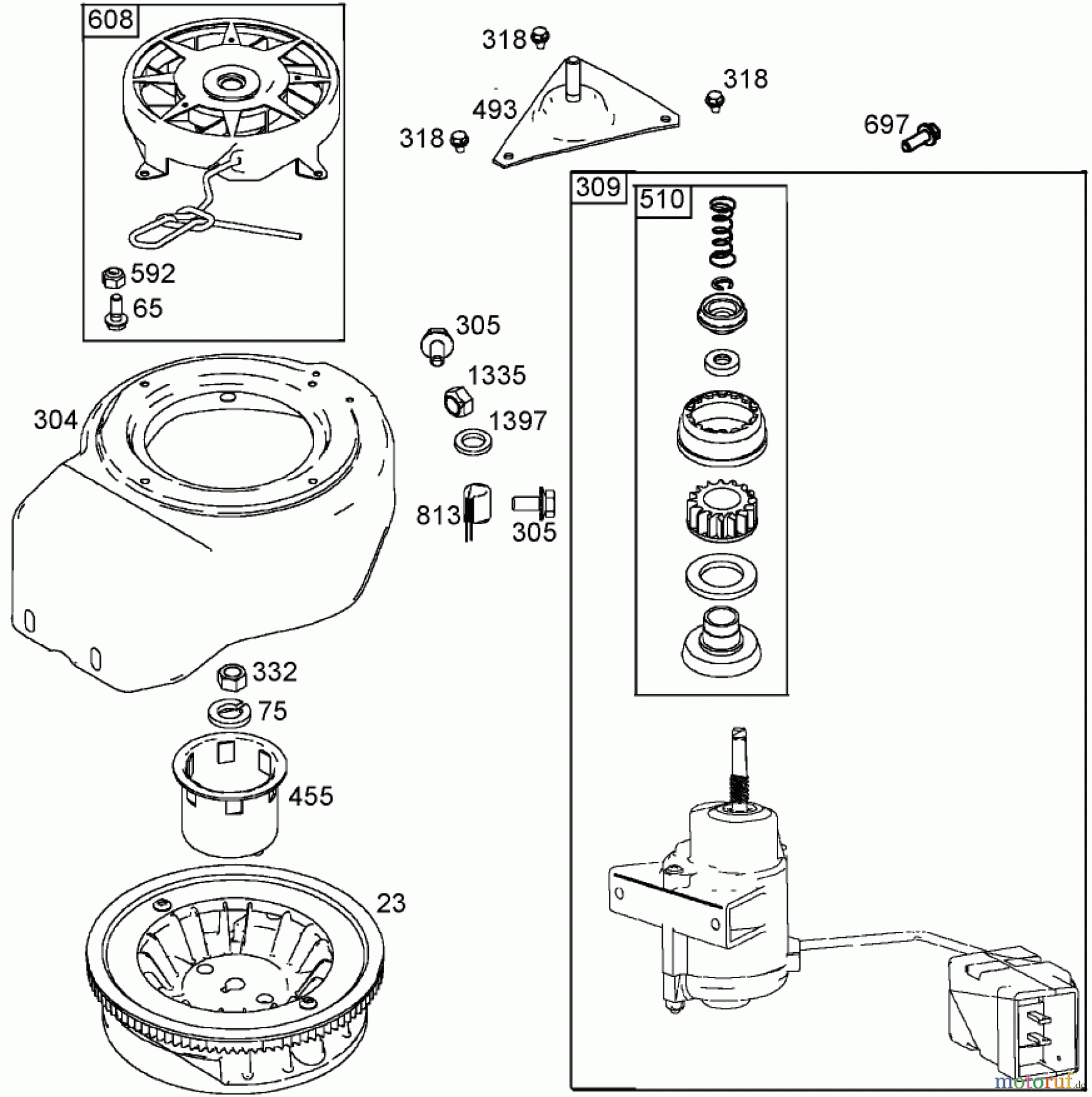 Toro Neu Snow Blowers/Snow Throwers Seite 1 38429 (2450) - Toro CCR 2450 Snowthrower, 2001 (210000001-210999999) FLYWHEEL, BLOWER HOUSING, AND STARTER ASSEMBLIES BRIGGS AND STRATTON 084133-0196-E1