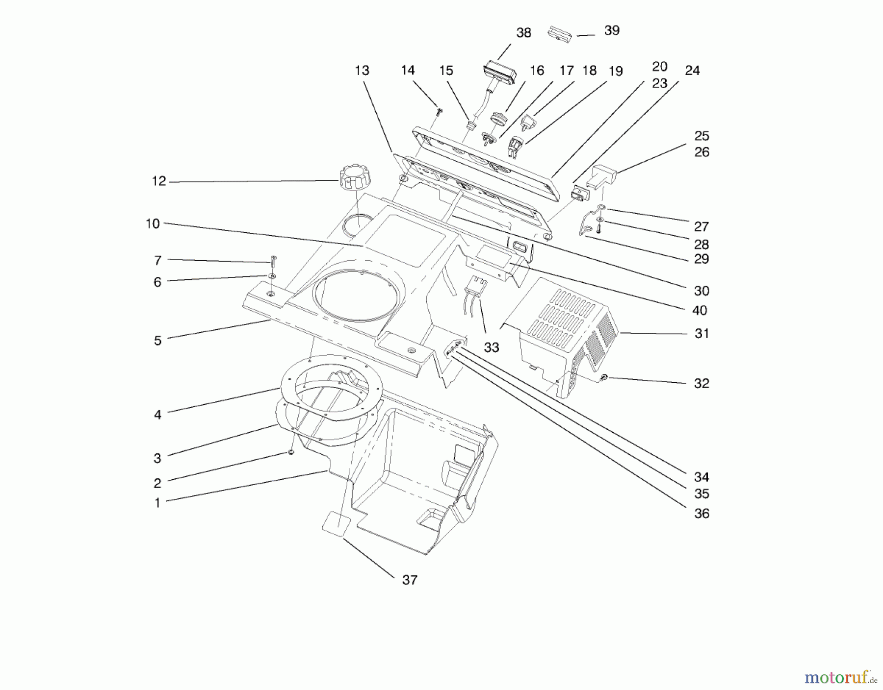Toro Neu Snow Blowers/Snow Throwers Seite 1 38417 (2400) - Toro CCR 2400 Snowthrower, 1998 (8900001-8999999) SHROUD ASSEMBLY