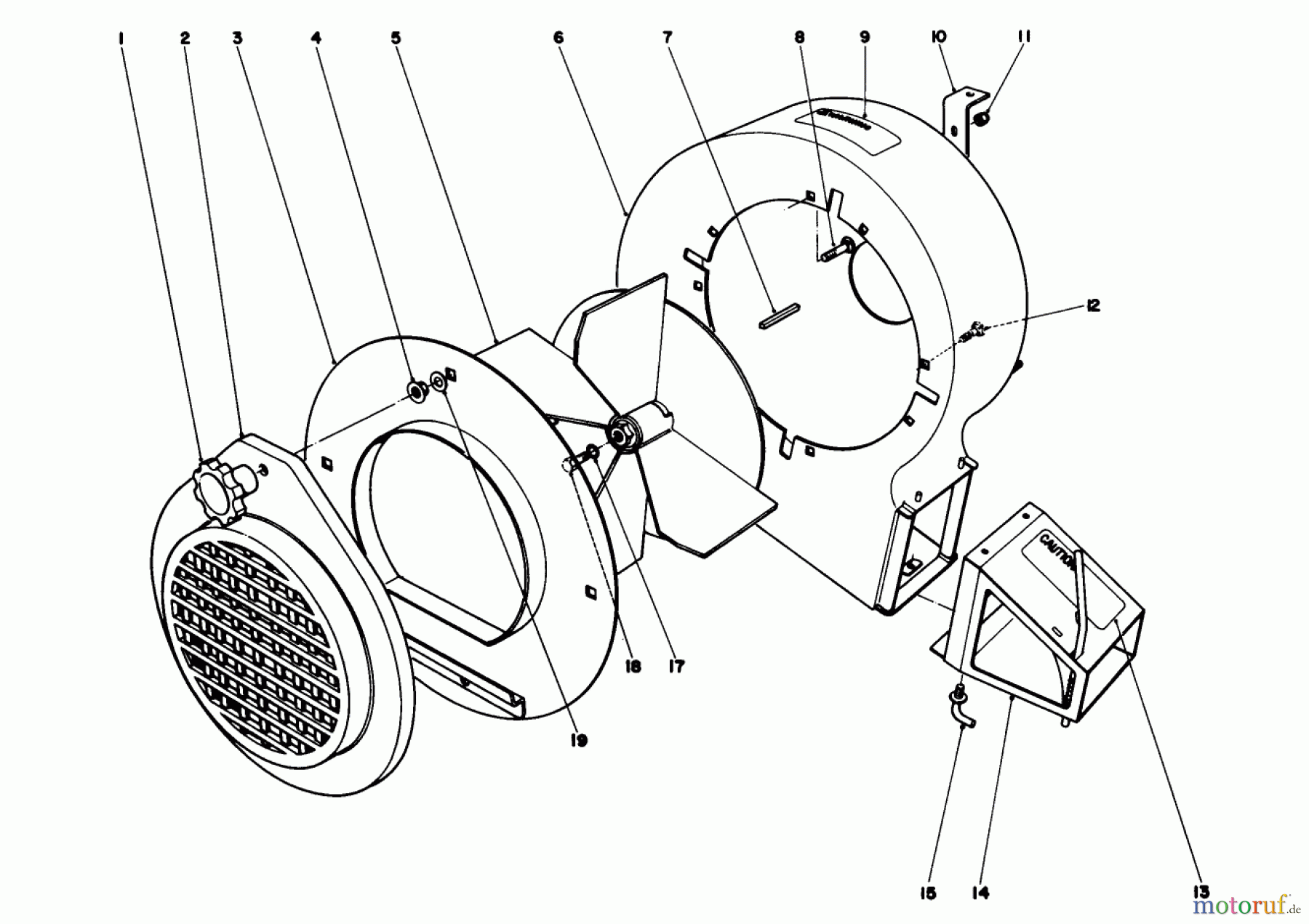 Toro Neu Blowers/Vacuums/Chippers/Shredders 62933 - Toro 5 hp Lawn Blower, 1979 (9000001-9999999) BLOWER ASSEMBLY