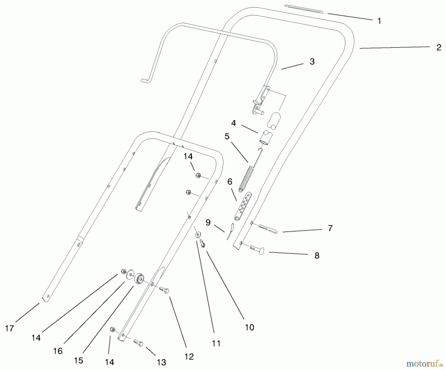 Toro Neu Snow Blowers/Snow Throwers Seite 1 38418 (2400) - Toro CCR 2400 Snowthrower, 1999 (9900001-9999999) HANDLE ASSEMBLY