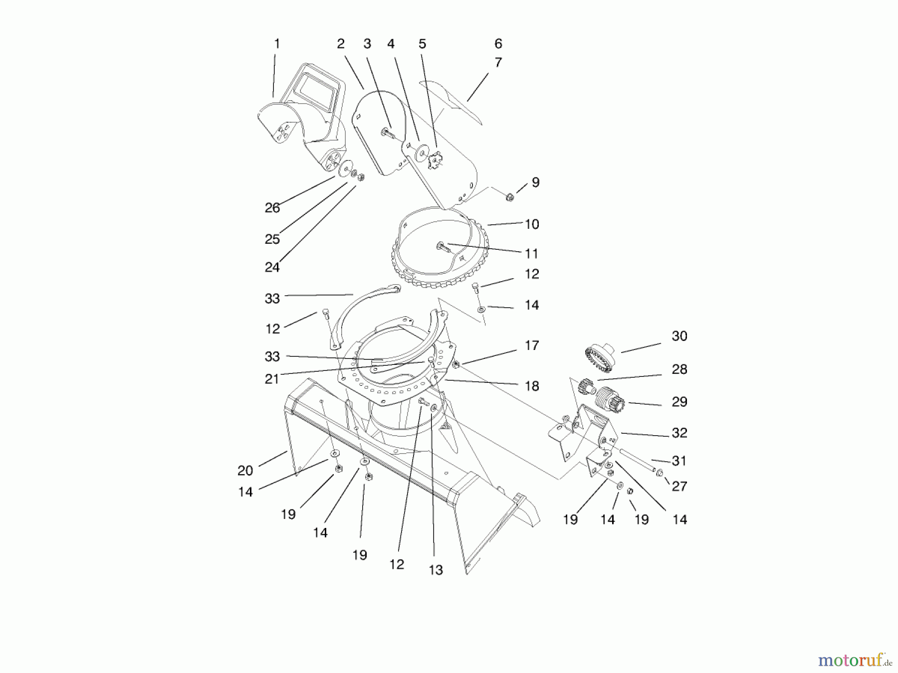 Toro Neu Snow Blowers/Snow Throwers Seite 1 38422 (2500) - Toro CCR 2500 Snowthrower, 1998 (8900001-8999999) DISCHARGE CHUTE ASSEMBLY