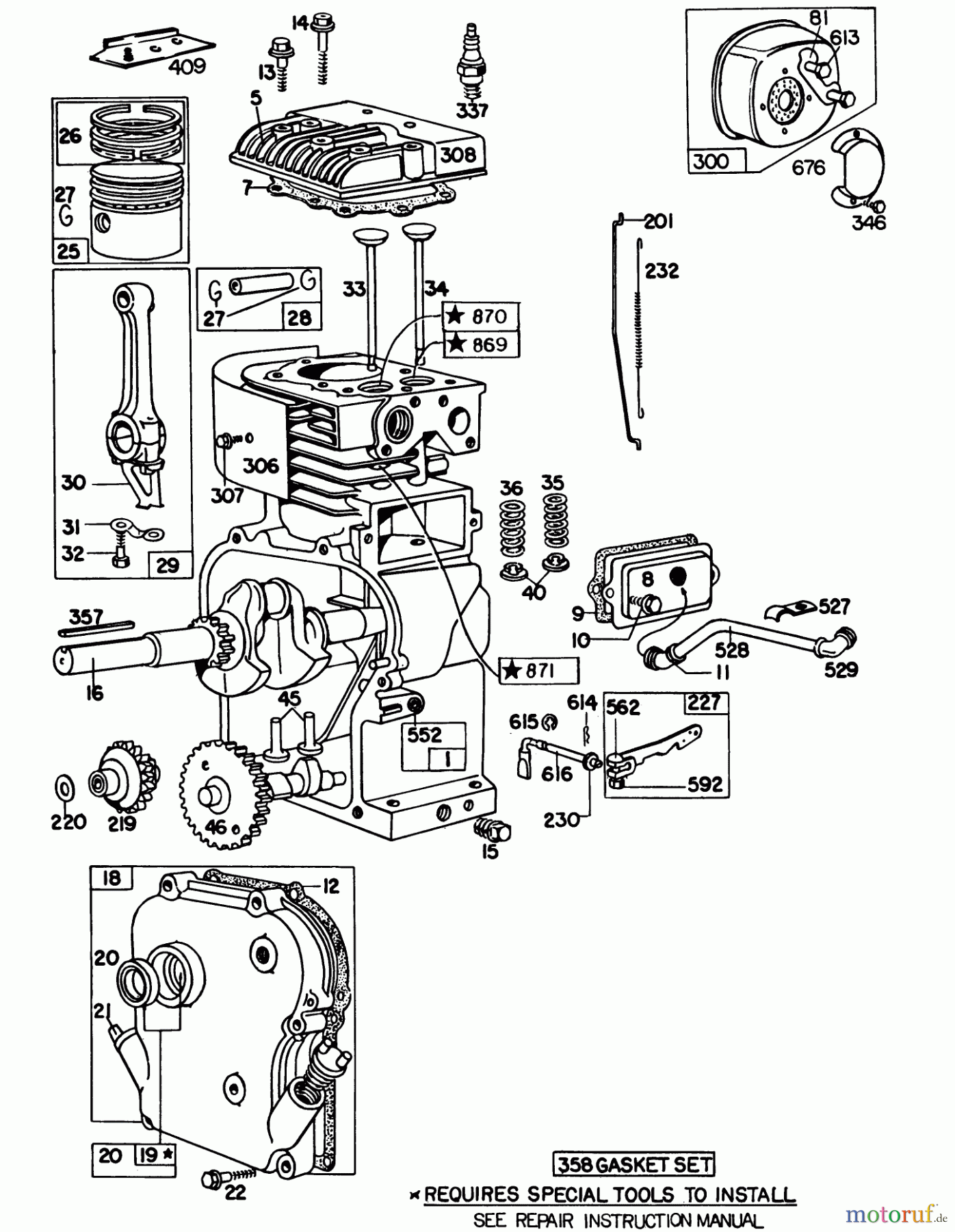 Toro Neu Blowers/Vacuums/Chippers/Shredders 62933 - Toro 5 hp Lawn Blower, 1980 (0000001-0999999) ENGINE MODEL NO. 130202 TYPE 0600-01 BRIGGS & STRATTON