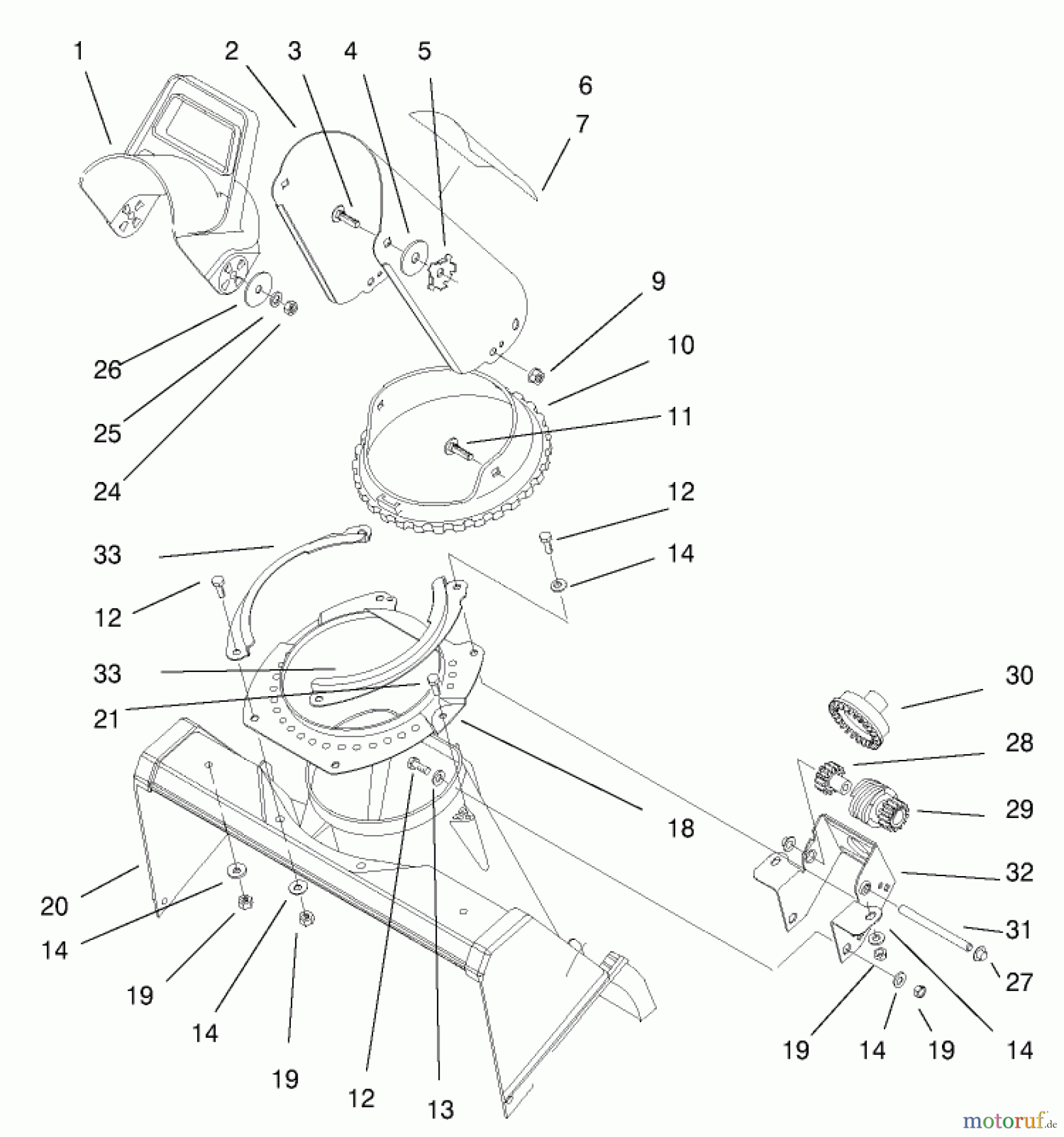 Toro Neu Snow Blowers/Snow Throwers Seite 1 38424 (2500) - Toro CCR 2500 Snowthrower, 1998 (8900001-8999999) DISCHARGE CHUTE ASSEMBLY