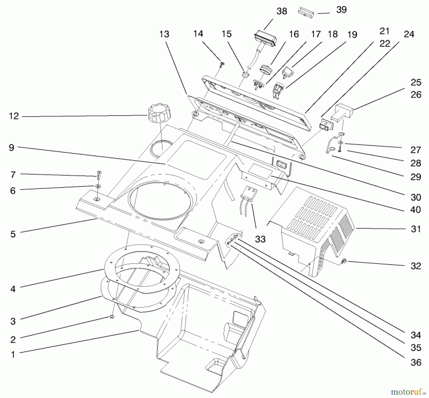 Toro Neu Snow Blowers/Snow Throwers Seite 1 38427 (2500) - Toro CCR 2500 Snowthrower, 1998 (8900001-8999999) SHROUD ASSEMBLY