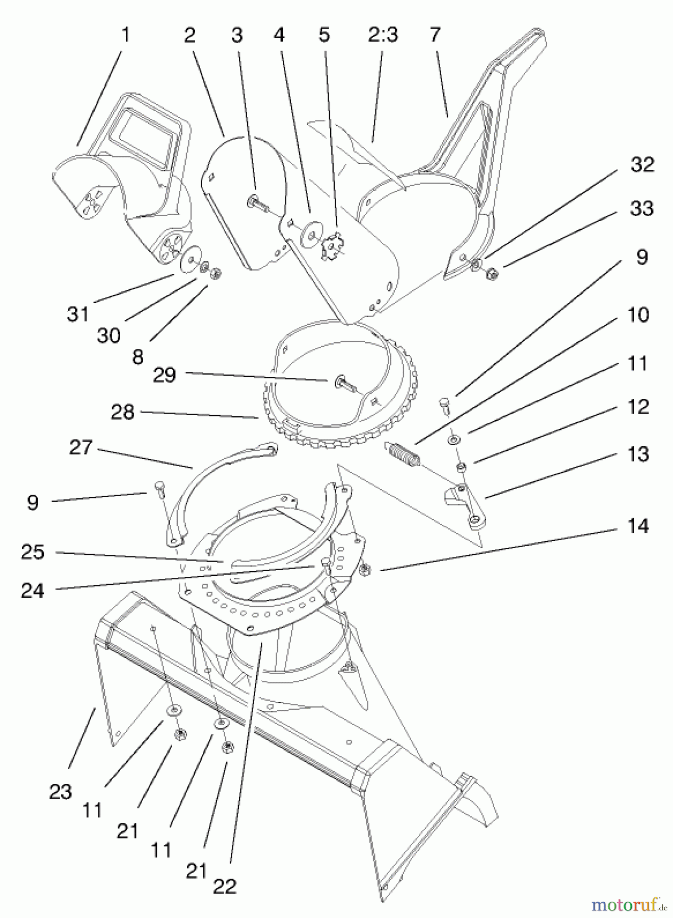  Toro Neu Snow Blowers/Snow Throwers Seite 1 38429 (2450) - Toro CCR 2450 Snowthrower, 2000 (200000001-200999999) CHUTE ASSEMBLY