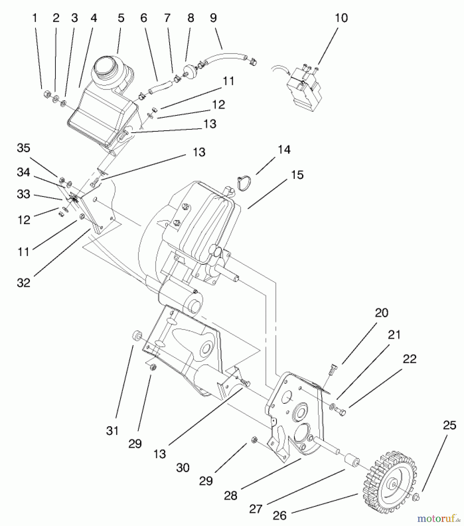Toro Neu Snow Blowers/Snow Throwers Seite 1 38428 (2450) - Toro CCR 2450 Snowthrower, 2000 (200000001-200999999) ENGINE AND FRAME ASSEMBLY