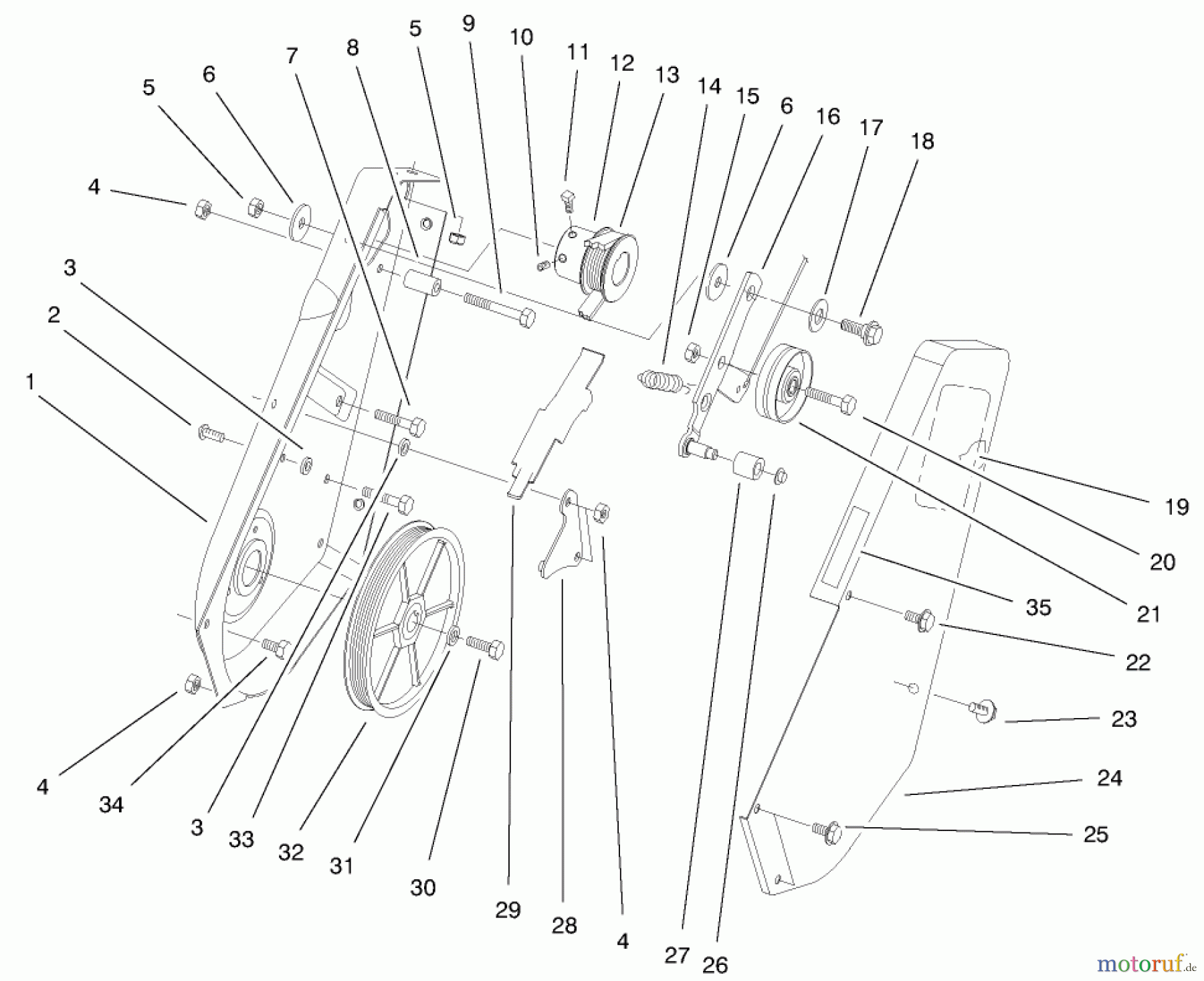  Toro Neu Snow Blowers/Snow Throwers Seite 1 38429 (2450) - Toro CCR 2450 Snowthrower, 2000 (200000001-200999999) IMPELLER DRIVE ASSEMBLY