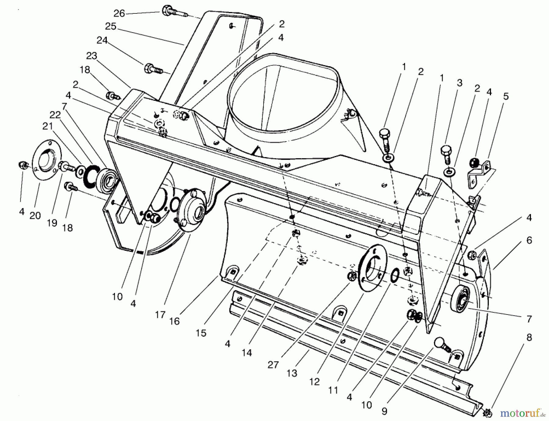  Toro Neu Snow Blowers/Snow Throwers Seite 1 38431 (3000) - Toro CCR 3000 Snowthrower, 1997 (7900001-7999999) HOUSING ASSEMBLY