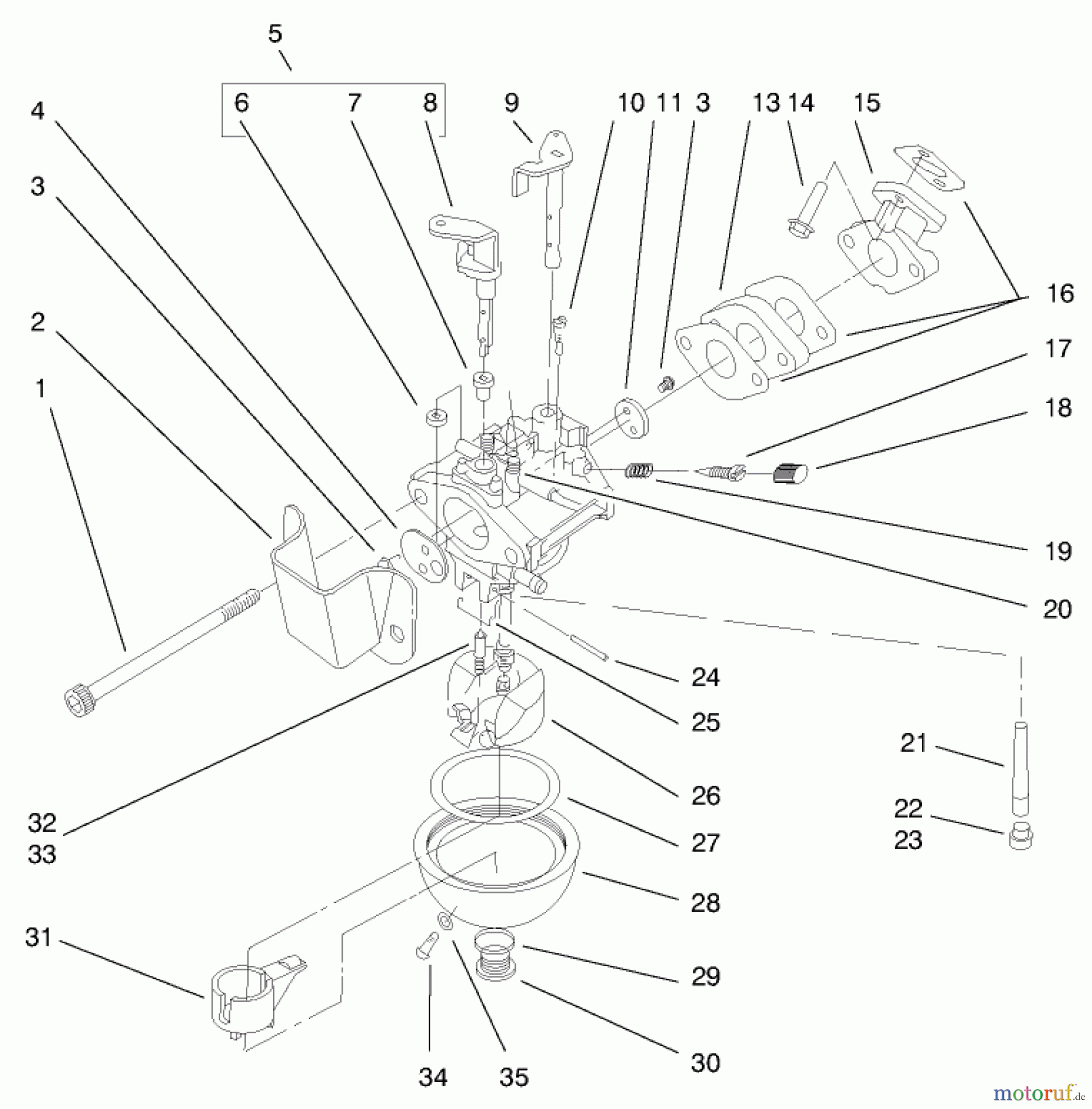  Toro Neu Snow Blowers/Snow Throwers Seite 1 38431 (3000) - Toro CCR 3000 Snowthrower, 1998 (8900001-8999999) ENGINE ASSEMBLY (MODEL NO. 38435 & 38436) #5