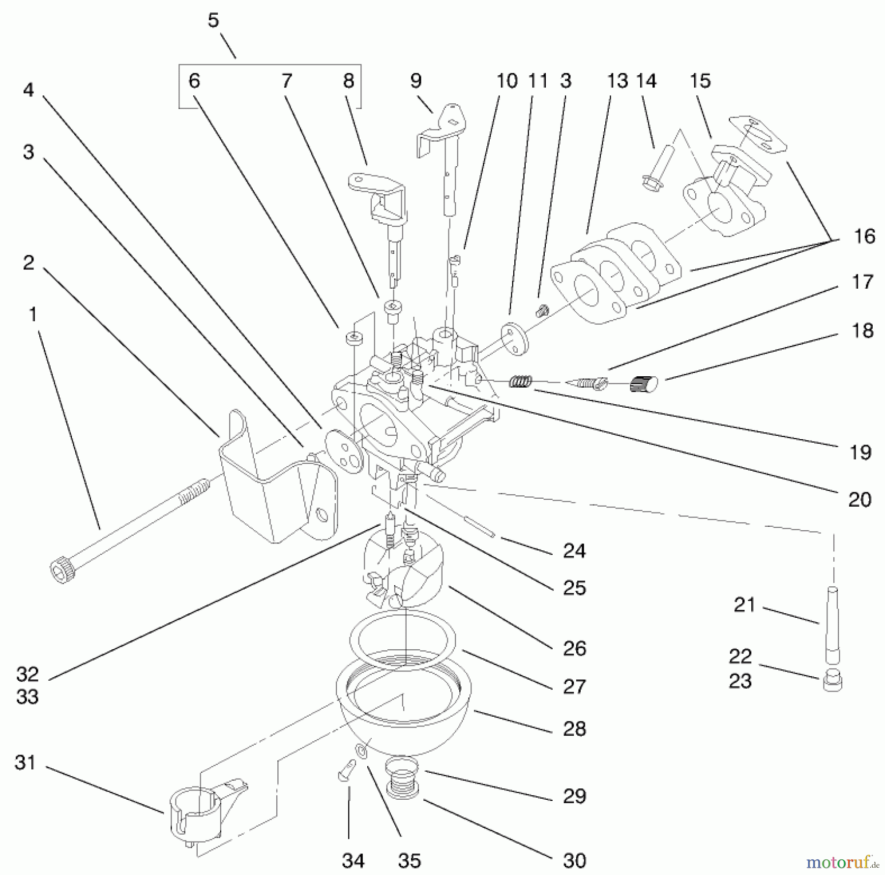 Toro Neu Snow Blowers/Snow Throwers Seite 1 38430 (3000) - Toro CCR 3000 Snowthrower, 1999 (9900001-9999999) ENGINE ASSEMBLY (MODEL NO. 38430) #5