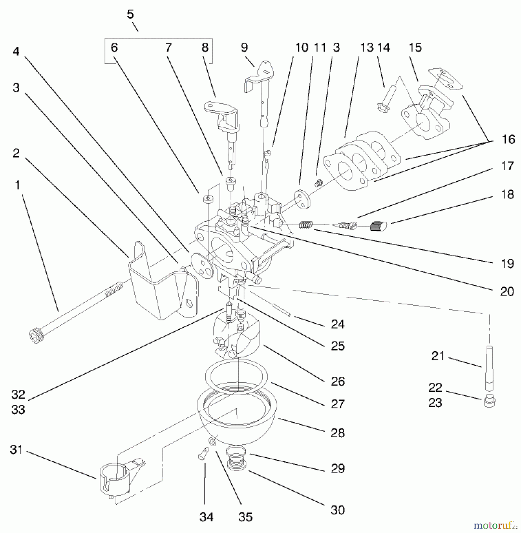 Toro Neu Snow Blowers/Snow Throwers Seite 1 38430 (3000) - Toro CCR 3000 Snowthrower, 1999 (9900001-9999999) ENGINE ASSEMBLY (MODEL NO. 38435) #5