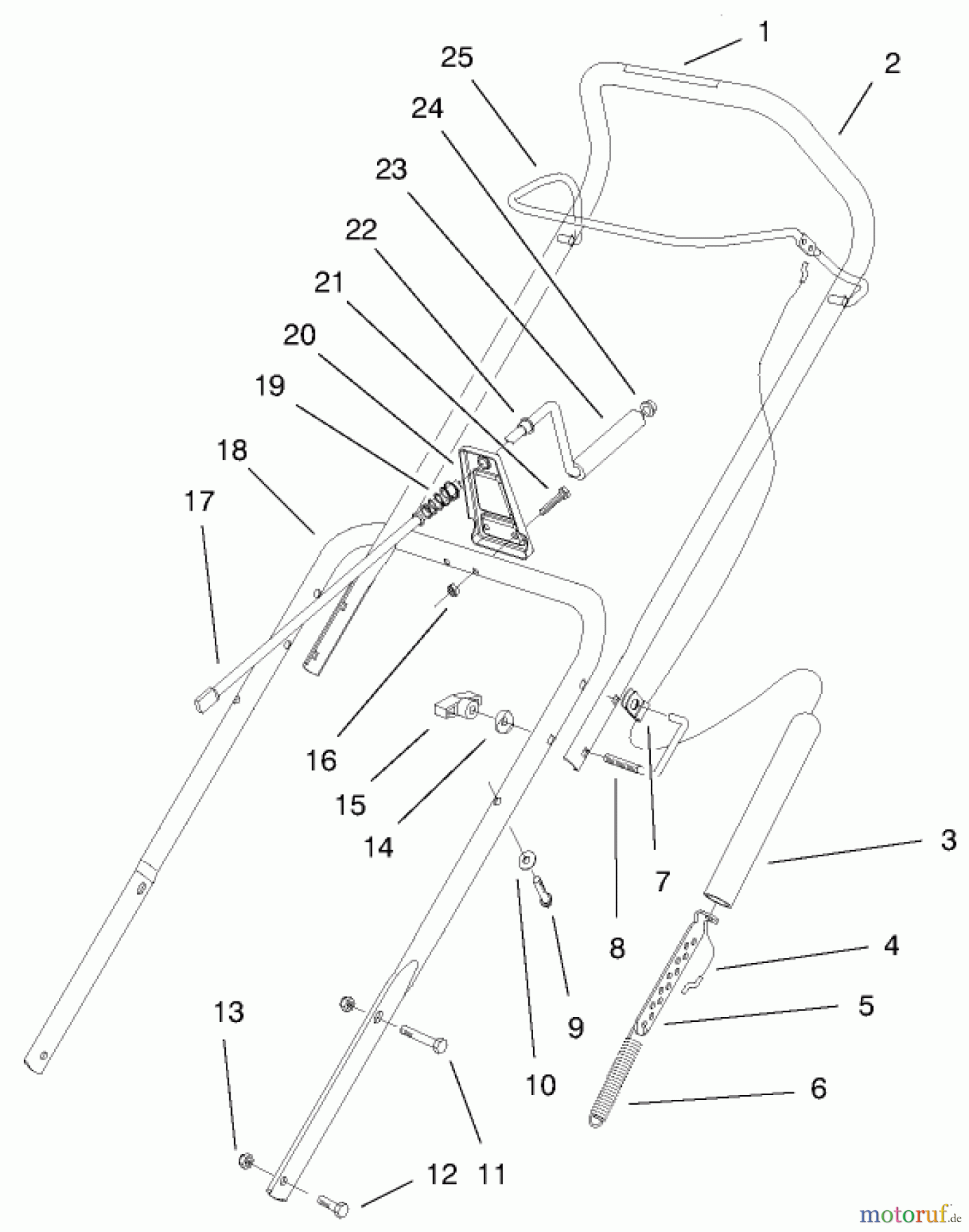 Toro Neu Snow Blowers/Snow Throwers Seite 1 38432 (3000) - Toro CCR 3000 Snowthrower, 1999 (9900001-9999999) HANDLE ASSEMBLY