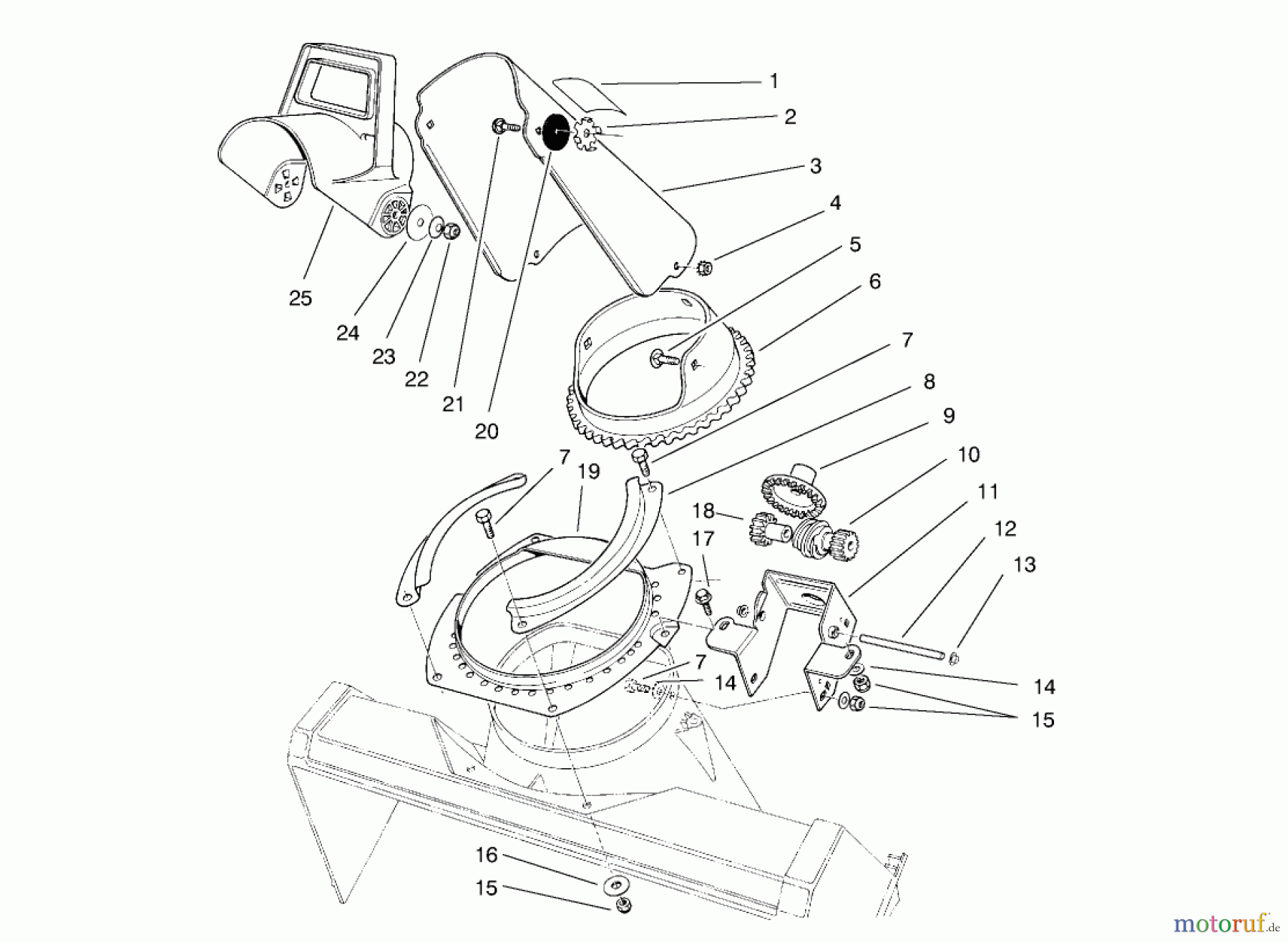 Toro Neu Snow Blowers/Snow Throwers Seite 1 38435 (3000) - Toro CCR 3000 Snowthrower, 1997 (7900001-7999999) DISCHARGE CHUTE ASSEMBLY